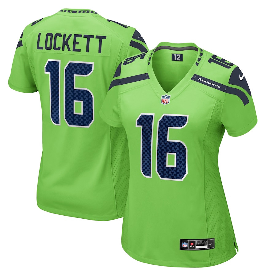 Tyler Lockett 16 Seattle Seahawks Women Game Jersey - Neon Green JS2300 nicesnker