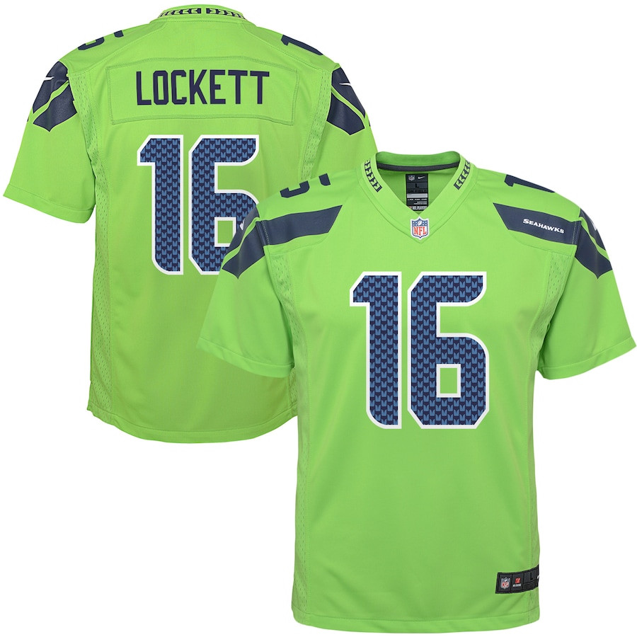 Tyler Lockett 16 Seattle Seahawks YOUTH Game Jersey - Neon Green JS4142 nicesnker