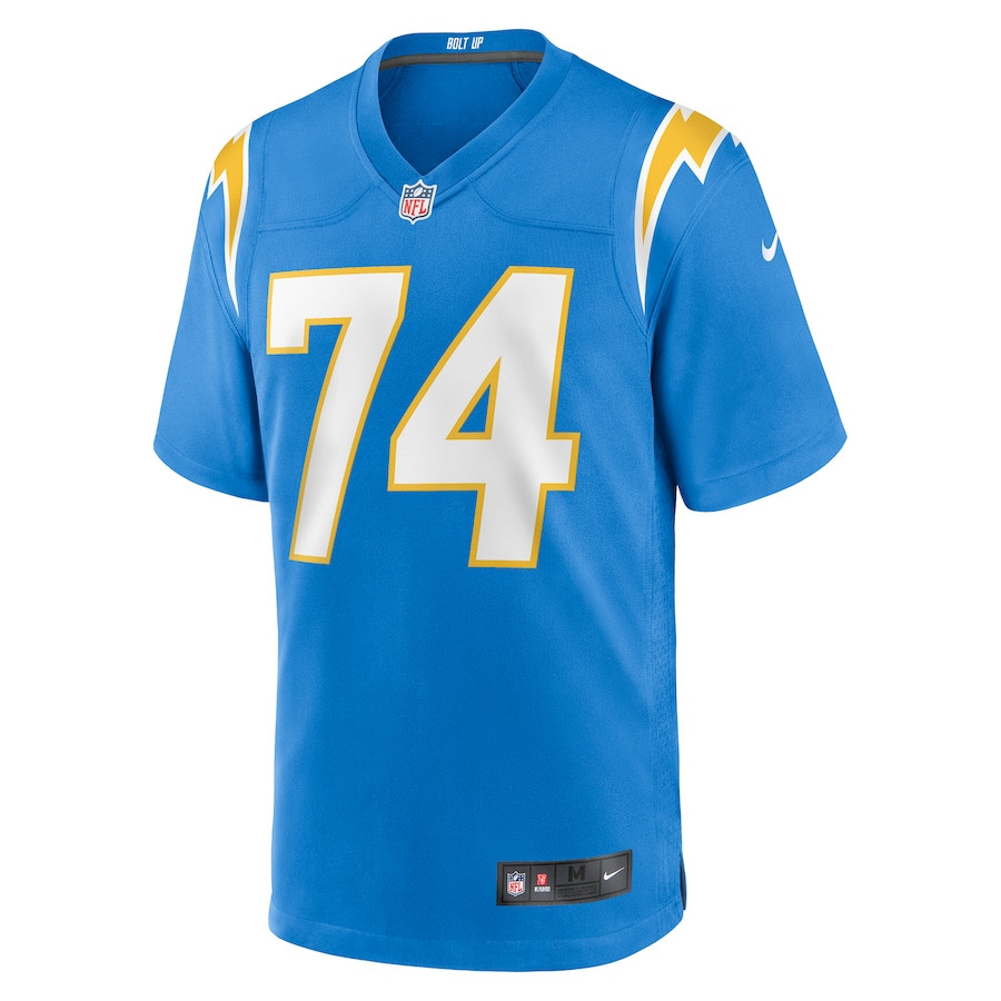 Alternative view of Tyler McLellan 74 Los Angeles Chargers Team Game Men Jersey - Powder Blue JS9473 nicesnker