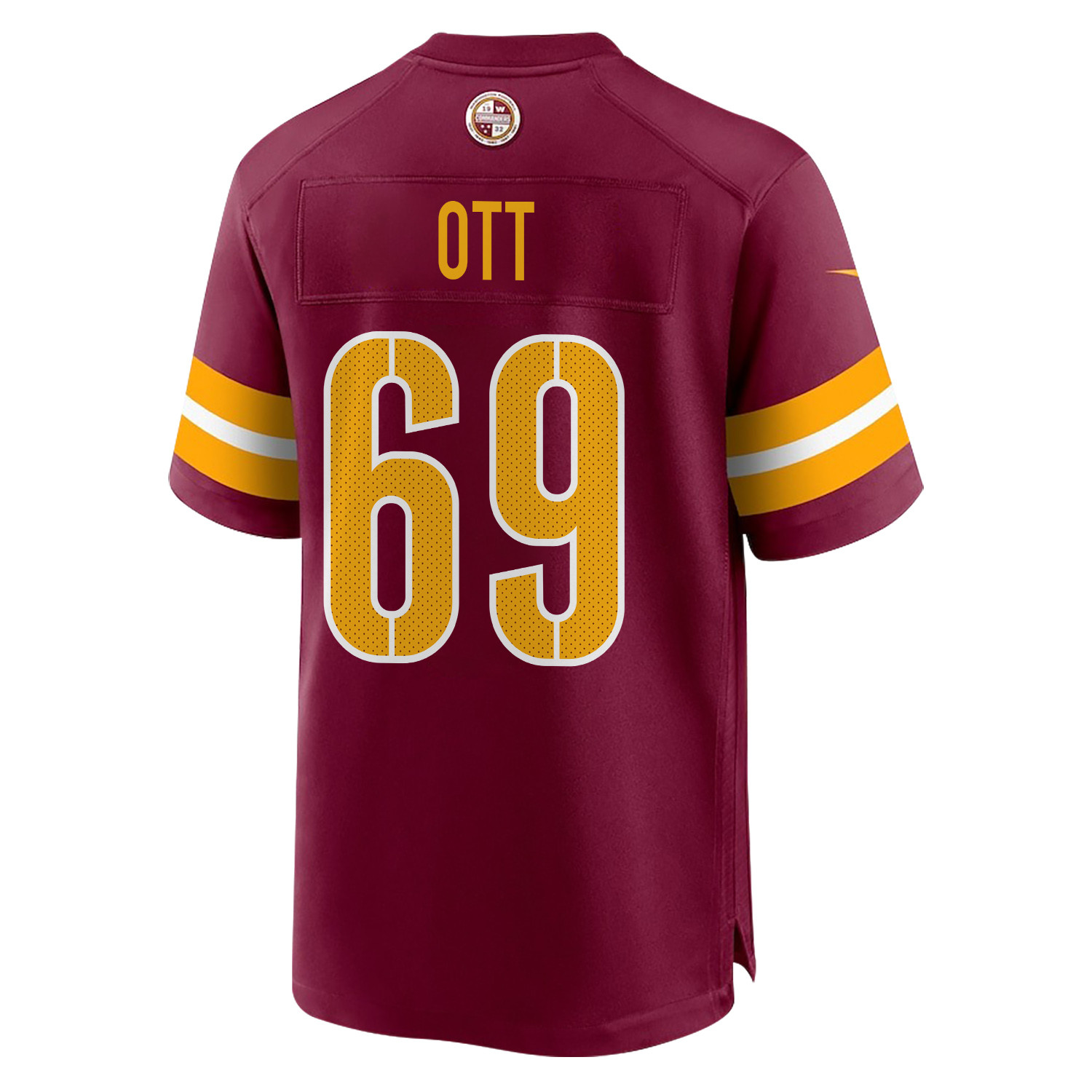 Alternative view of Tyler Ott 69 Washington Commanders Super Bowl LIX Champions Patch 'New Orleans - The Ultimate Showdown' EMBROIDERED Game Men Jersey - Burgundy JS3273 nicesnker