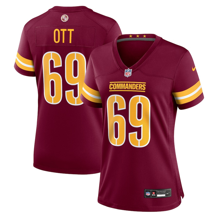 Tyler Ott 69 Washington Commanders Women's Game Jersey - Burgundy JS7149 nicesnker