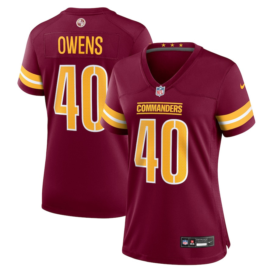 Tyler Owens 40 Washington Commanders Women's Game Jersey - Burgundy JS7460 nicesnker