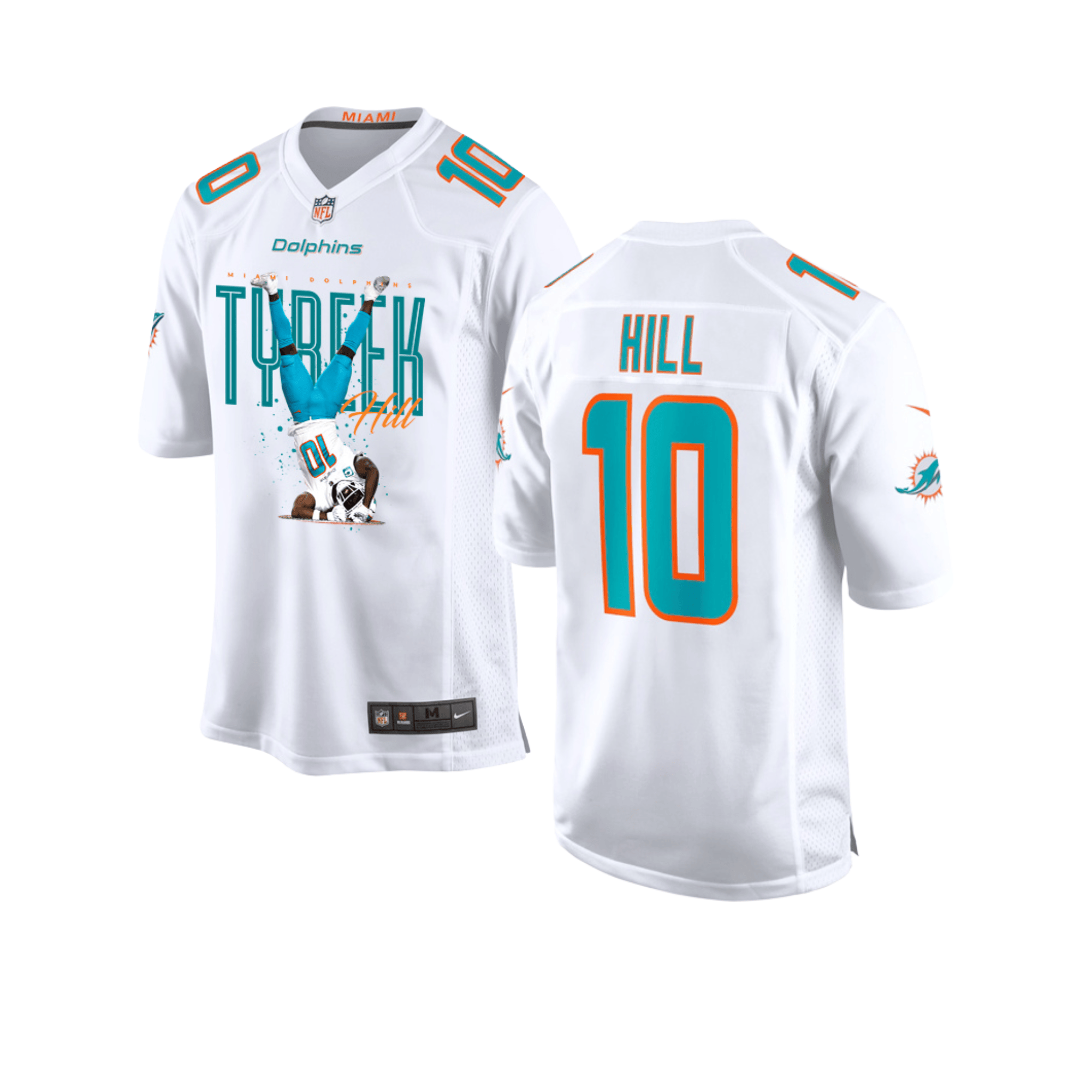 Tyreek Hill 10 Miami Dolphins Celebrating Game YOUTH Jersey - White JS5068 nicesnker