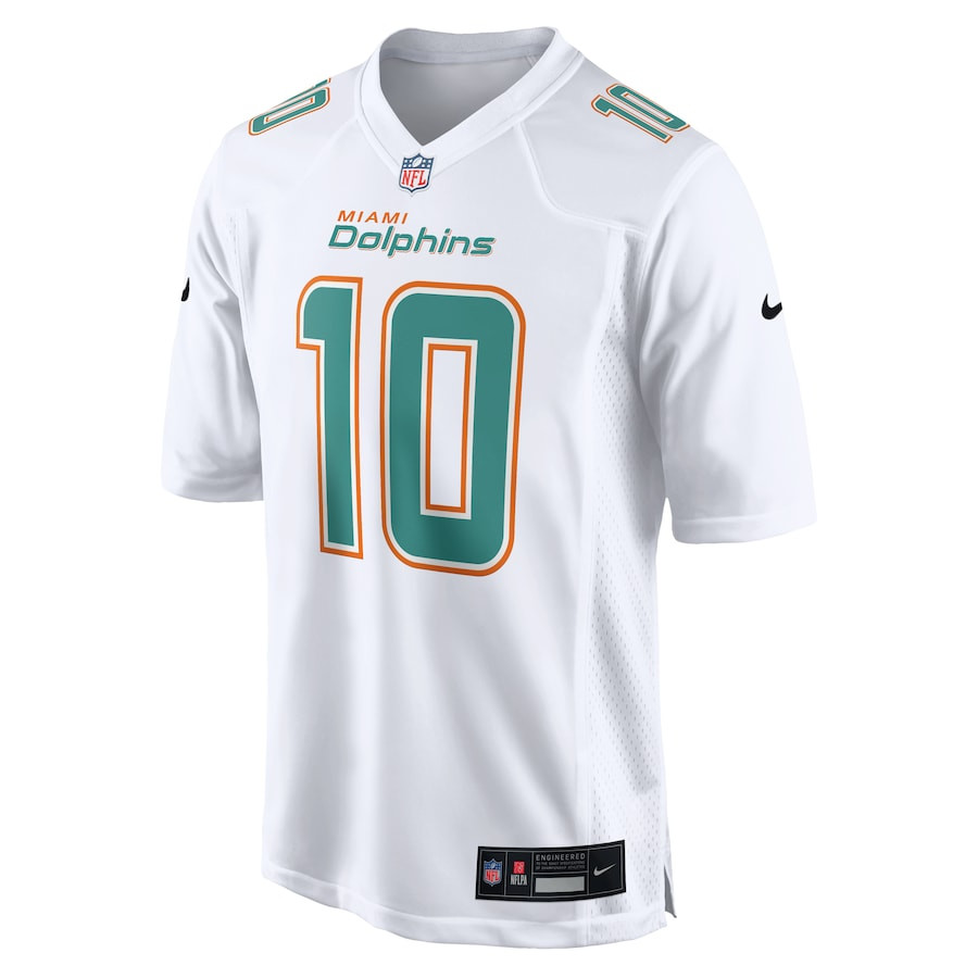 Alternative view of Tyreek Hill 10 Miami Dolphins Fashion Game Men Jersey - White JS2844 nicesnker