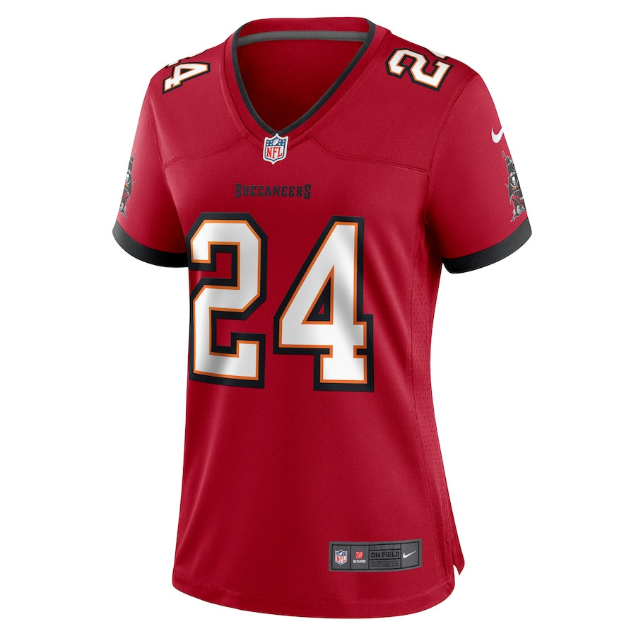 Alternative view of Tyrek Funderburk 24 Tampa Bay Buccaneers Women's Game Jersey - Red JS5785 nicesnker
