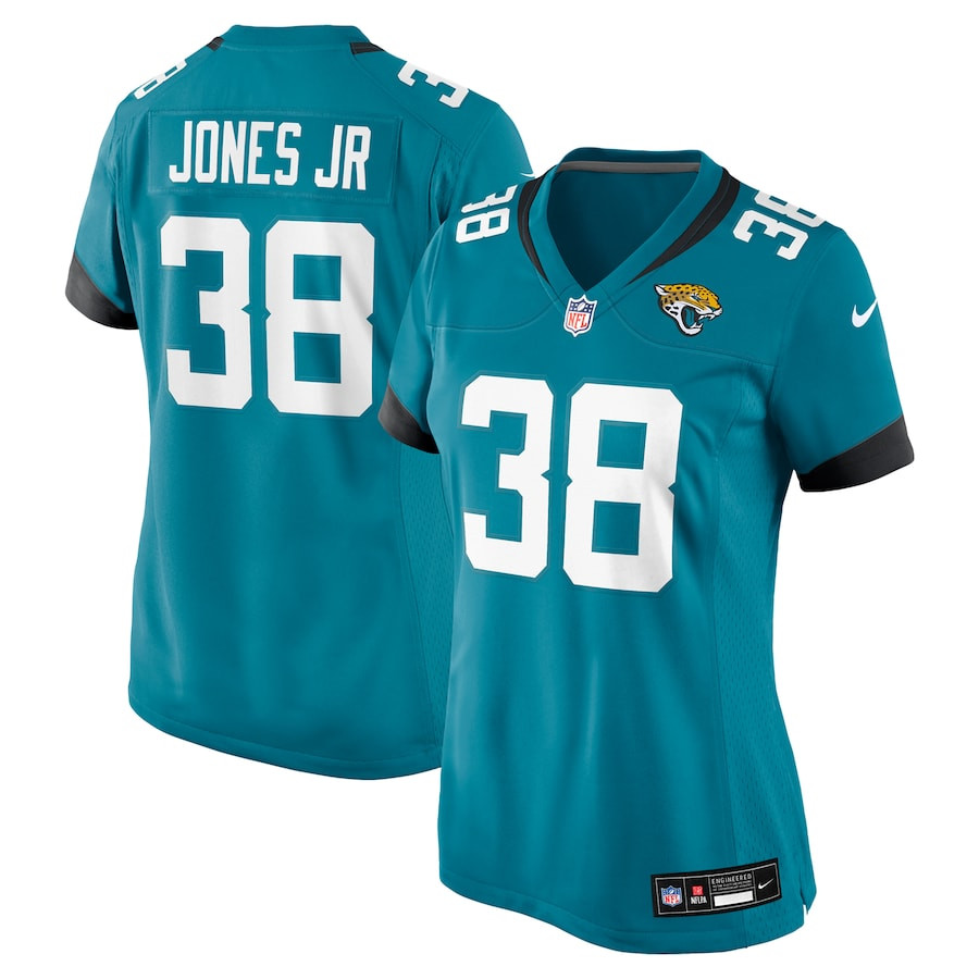Velus Jones Jr. 38 Jacksonville Jaguars Women's Game Jersey - Teal JS2069 nicesnker