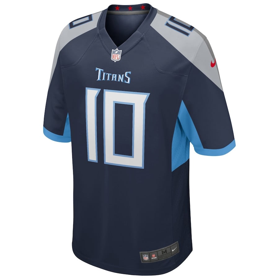 Alternative view of Vince Young 10 Tennessee Titans Men Game Retired Jersey - Navy JS3696 nicesnker