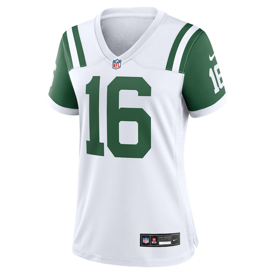 Alternative view of Vinny Testaverde 16 New York Jets Women's Classic Alternate Retired Player Game Jersey - White JS6299 nicesnker