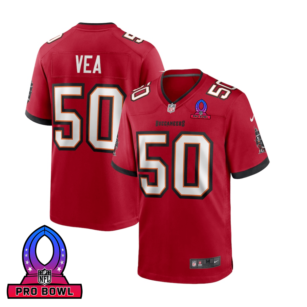 Vita Vea 50 Tampa Bay Buccaneers 2025 Pro Bowl Patch Game Men Jersey - Red JS9143 nicesnker