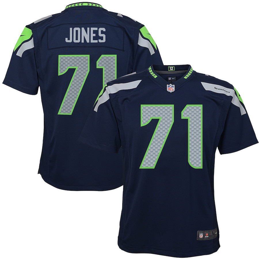 Walter Jones 71 Seattle Seahawks YOUTH Retired Game Jersey - Navy Blue JS9843 nicesnker