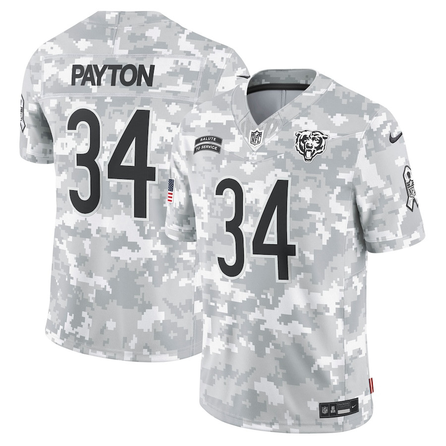 Walter Payton 34 Chicago Bears 2024 Salute to Service Retired Player Limited Men Jersey - Arctic Camo JS4160 nicesnker