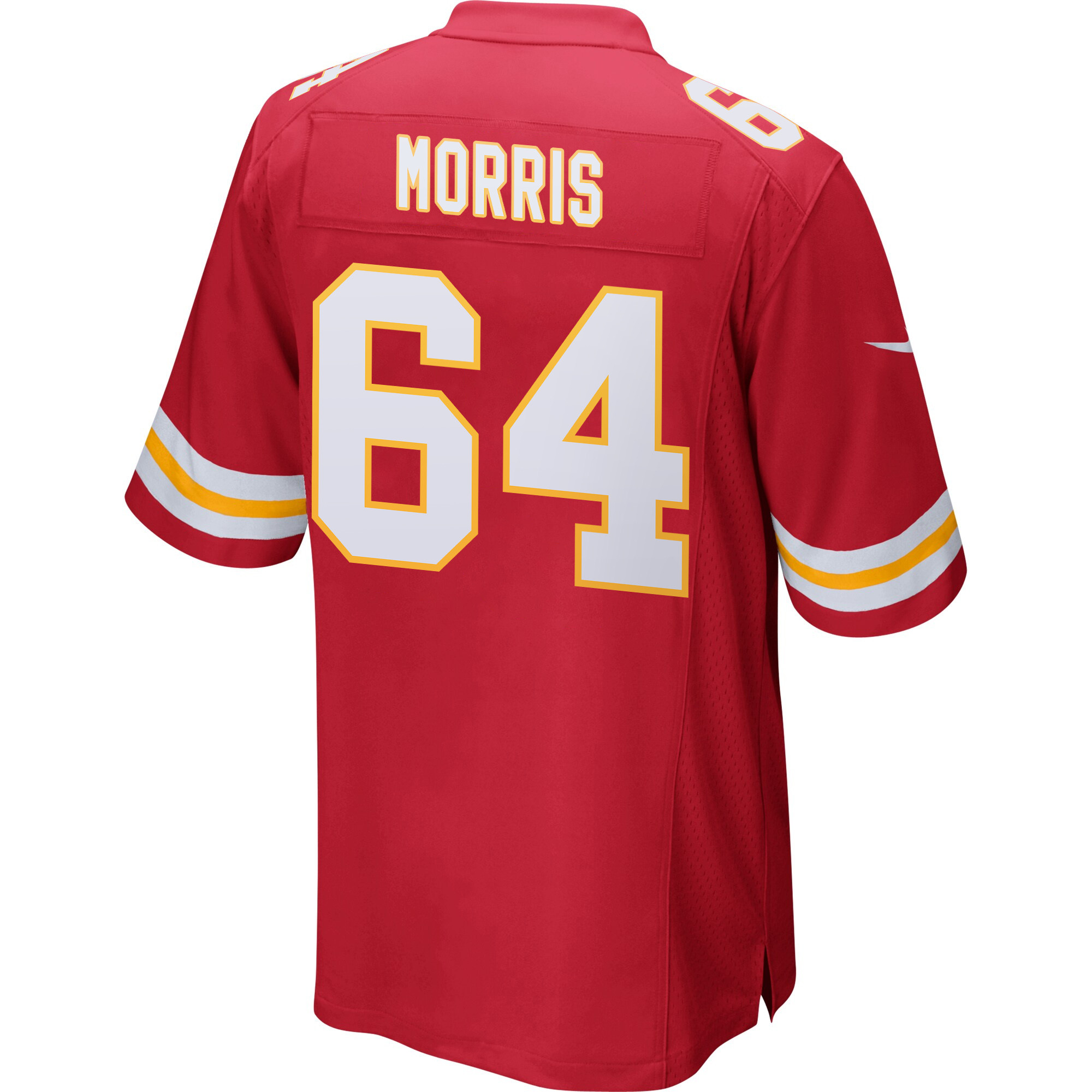 Alternative view of Wanya Morris 64 Kansas City Chiefs Super Bowl LIX Champions Patch Game Men Jersey - Red JS8217 nicesnker