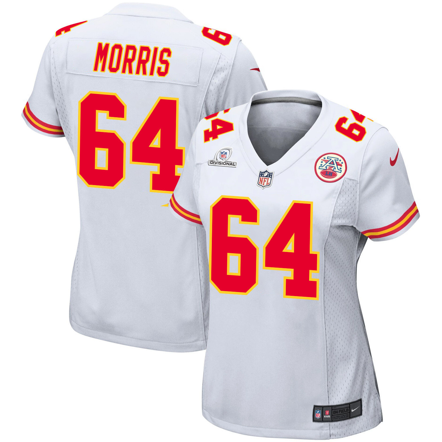 Wanya Morris 64 Kansas City Chiefs Super Bowl LVIII Patch Game Women Jersey - White JS9636 nicesnker