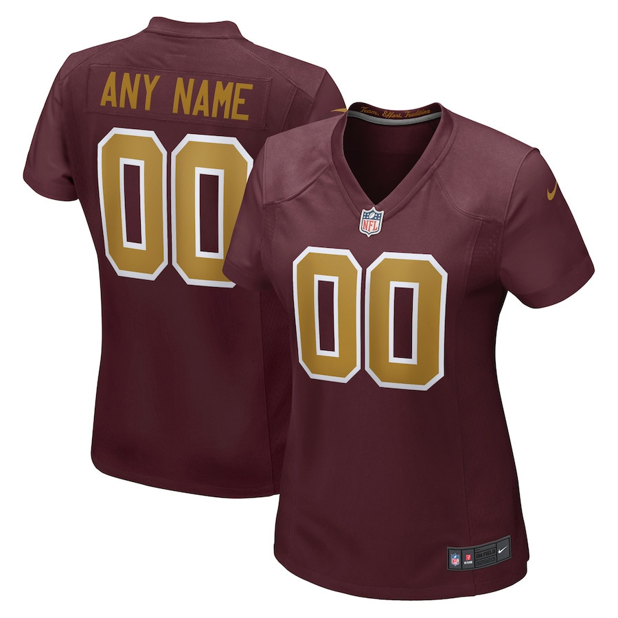 Washington Football Team Women Alternate Custom Jersey - Burgundy JS5032 nicesnker
