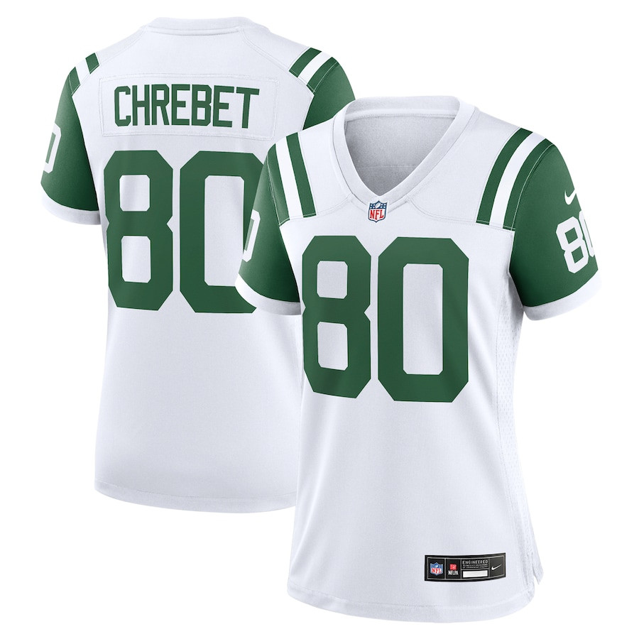 Wayne Chrebet 80 New York Jets Women's Classic Alternate Retired Player Game Jersey - White JS1382 nicesnker