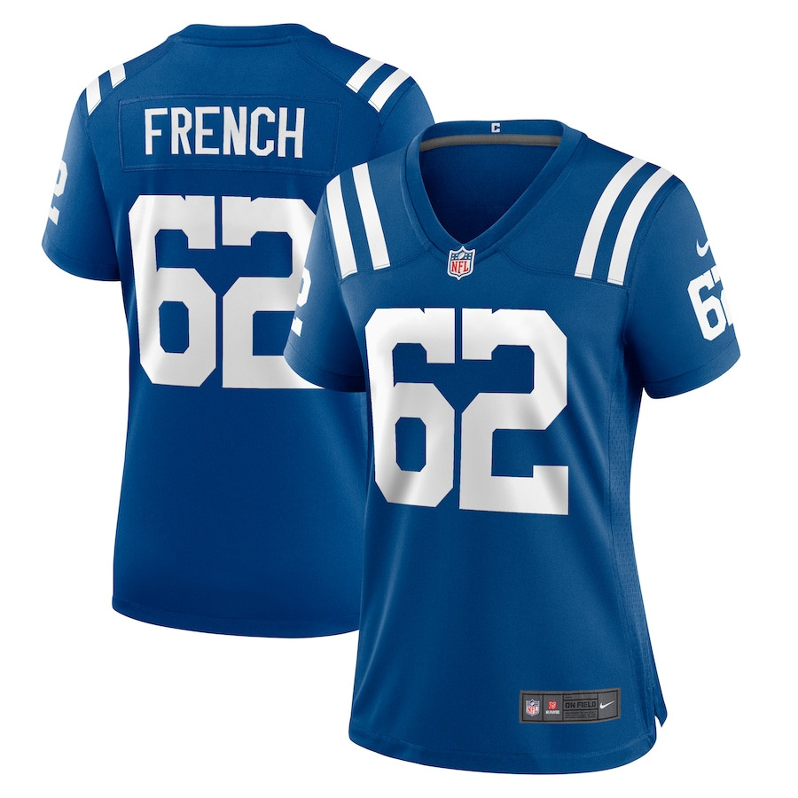 Wesley French 62 Indianapolis Colts Women's Game Jersey - Royal JS8705 nicesnker