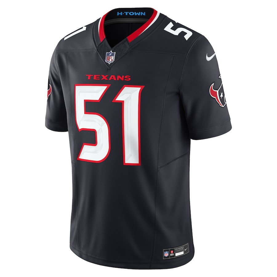 Alternative view of Will Anderson Jr. 51 Houston Texans Vapor F.U.S.E. Limited Jersey - Men, Navy JS2823 nicesnker