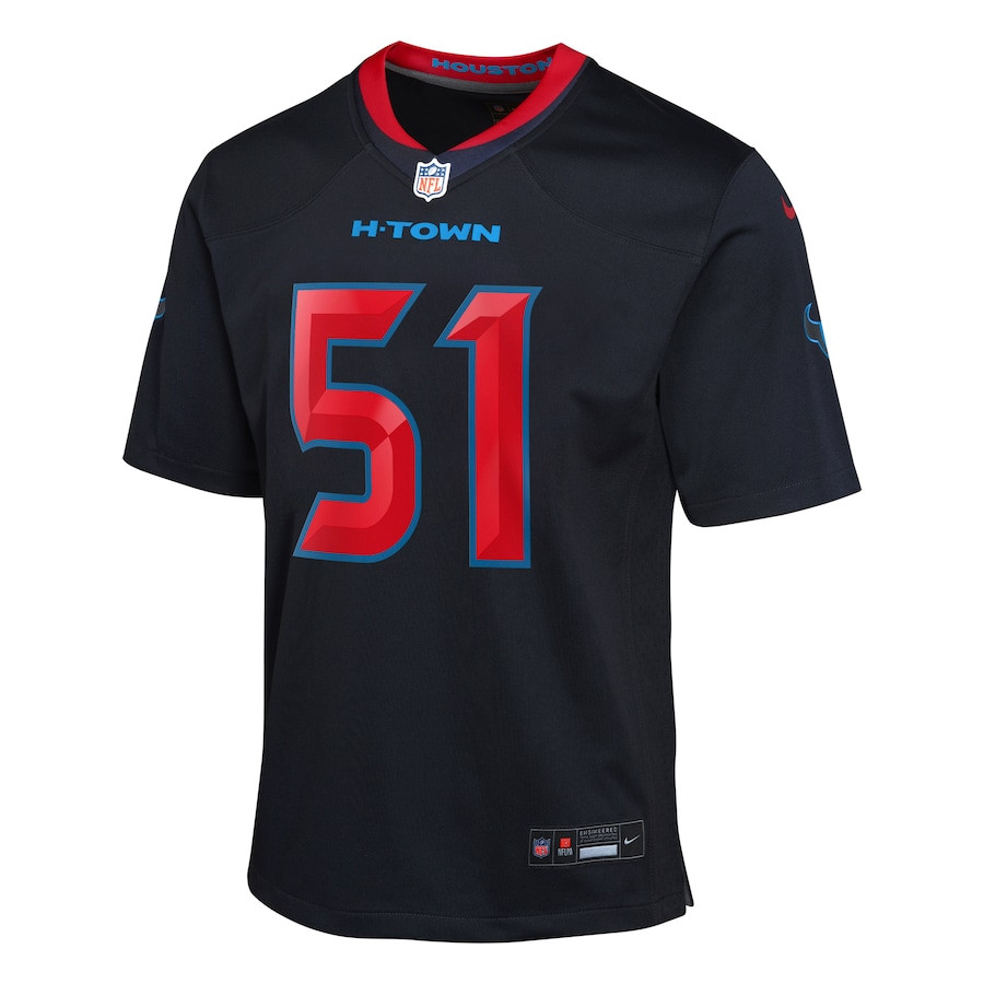 Alternative view of Will Anderson Jr. 51 Houston Texans Youth 2nd Alternate Game Jersey - Navy JS3728 nicesnker