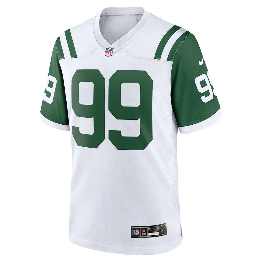 Alternative view of Will McDonald IV 99 New York Jets Classic Alternate Game Men Jersey - White JS5639 nicesnker
