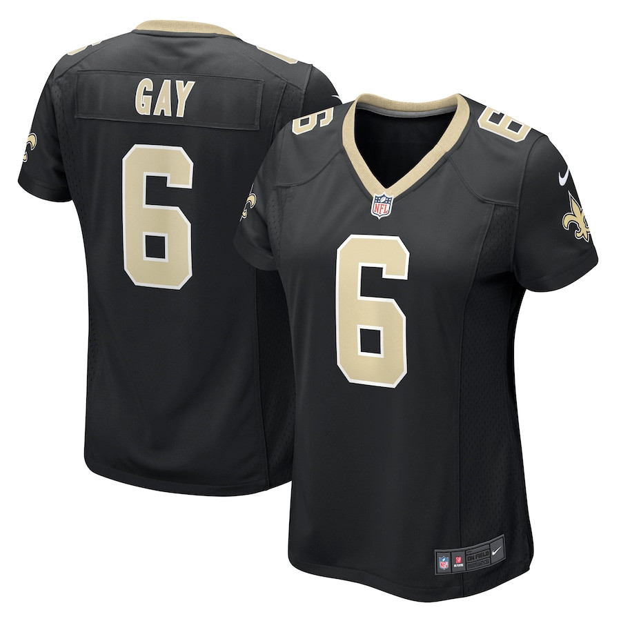 Willie Gay 6 New Orleans Saints Women's Game Jersey - Black JS4218 nicesnker