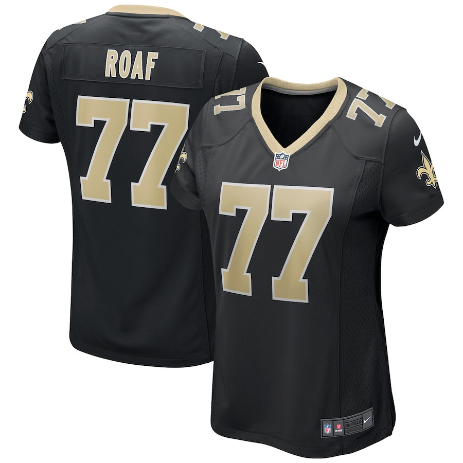 Willie Roaf 77 New Orleans Saints Women Game Retired Jersey - Black JS7512 nicesnker
