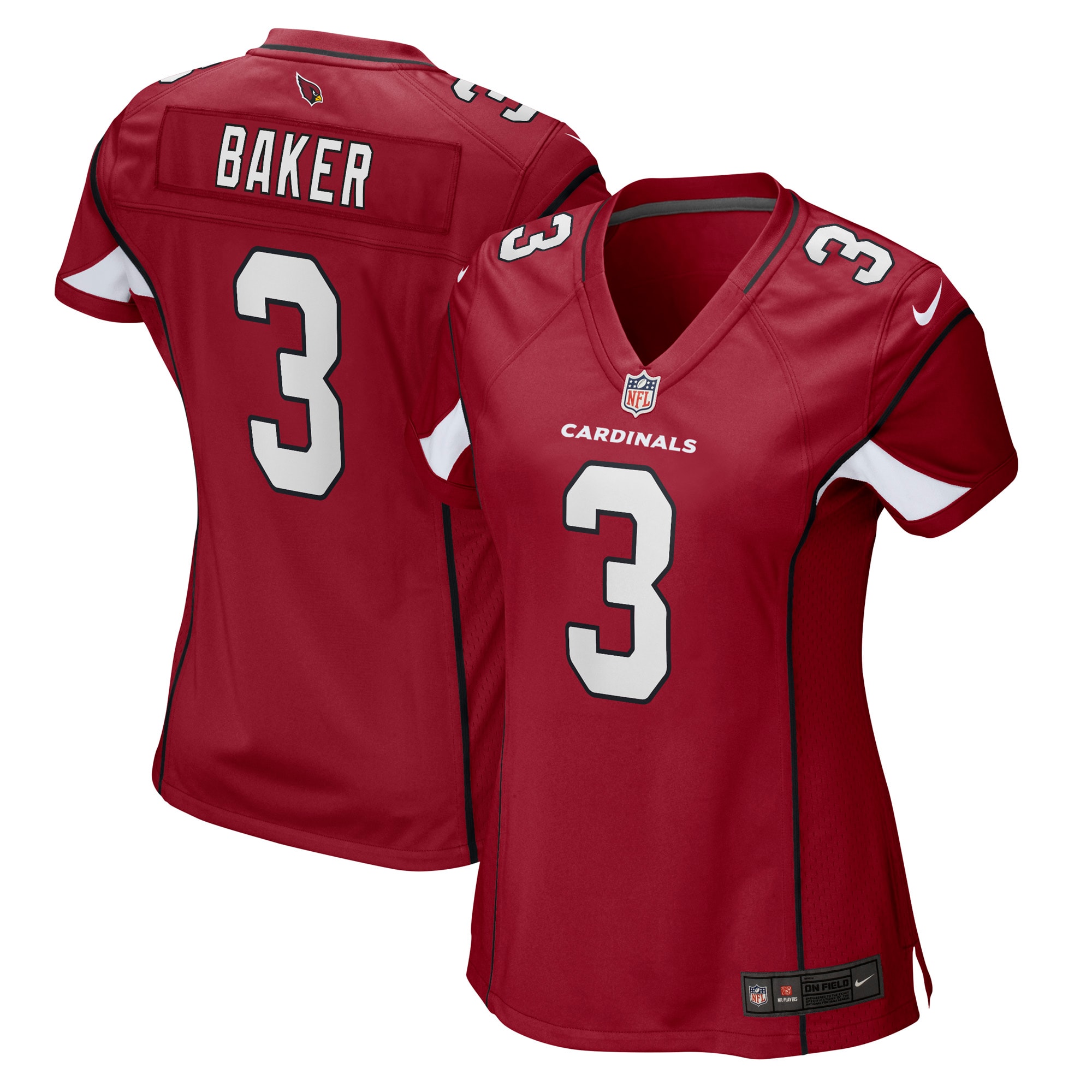 Women's Arizona Cardinals Budda Baker Cardinal Game Jersey JS2223 nicesnker