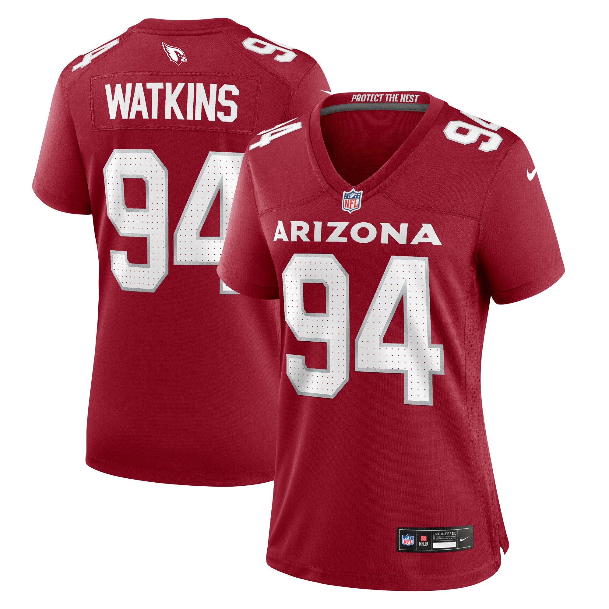 Women's Arizona Cardinals Carlos Watkins Cardinal Game Player Jersey JS6517 nicesnker