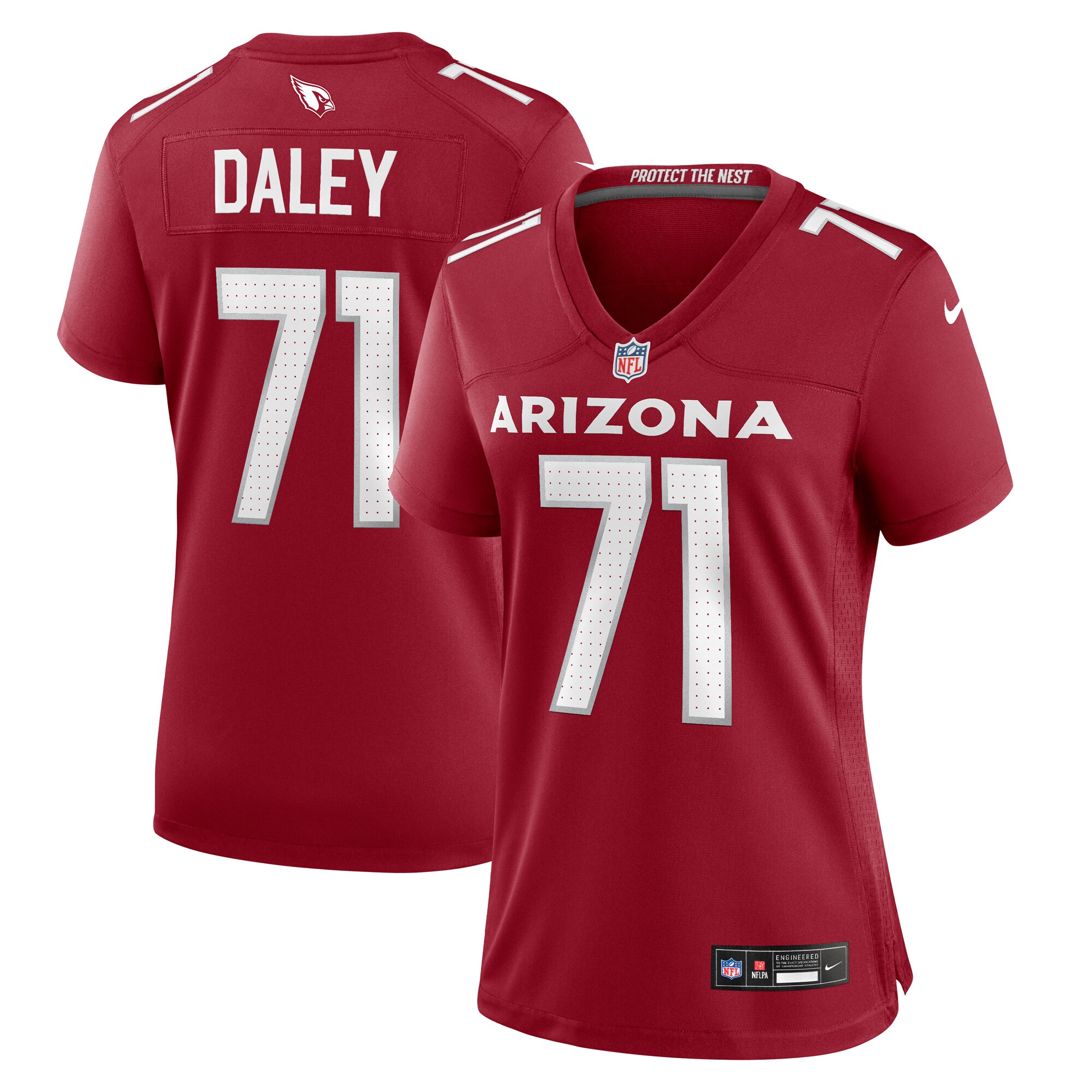 Women's Arizona Cardinals Dennis Daley Cardinal Women's Team Color Jersey JS5105 nicesnker
