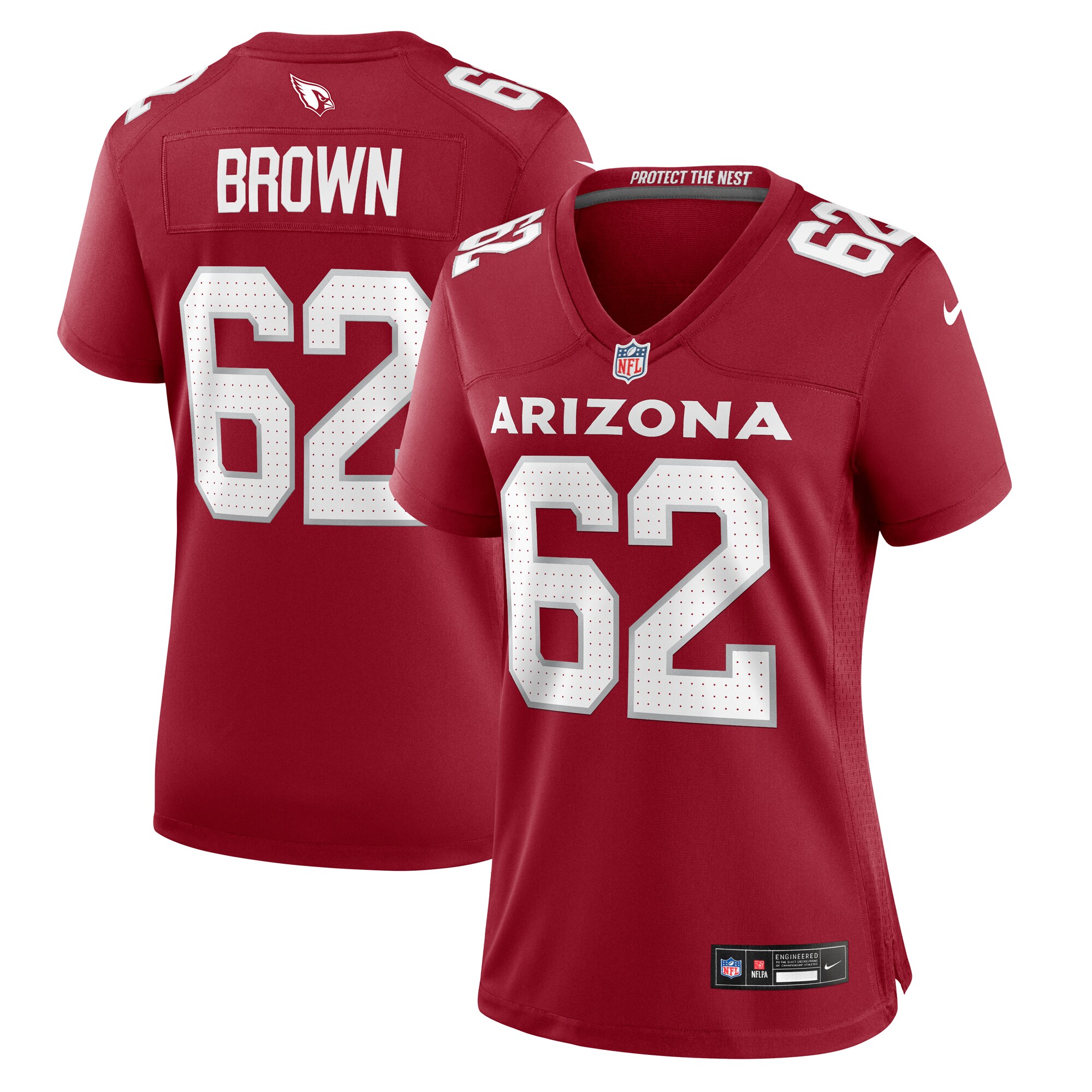 Women's Arizona Cardinals Evan Brown Cardinal Game Jersey JS1939 nicesnker