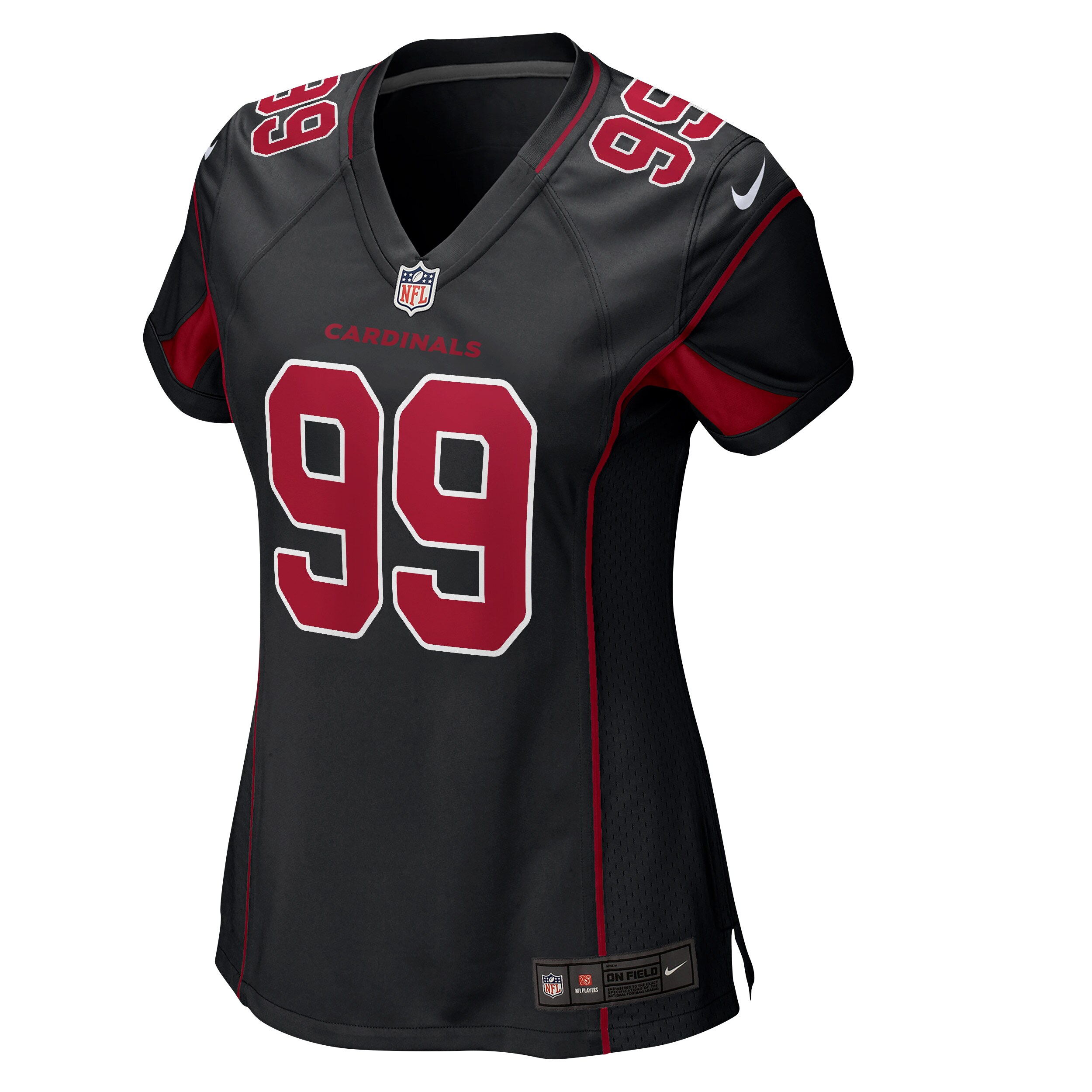 Alternative view of Women's Arizona Cardinals J.J. Watt Black 2nd Alternate Game Jersey JS2821 nicesnker