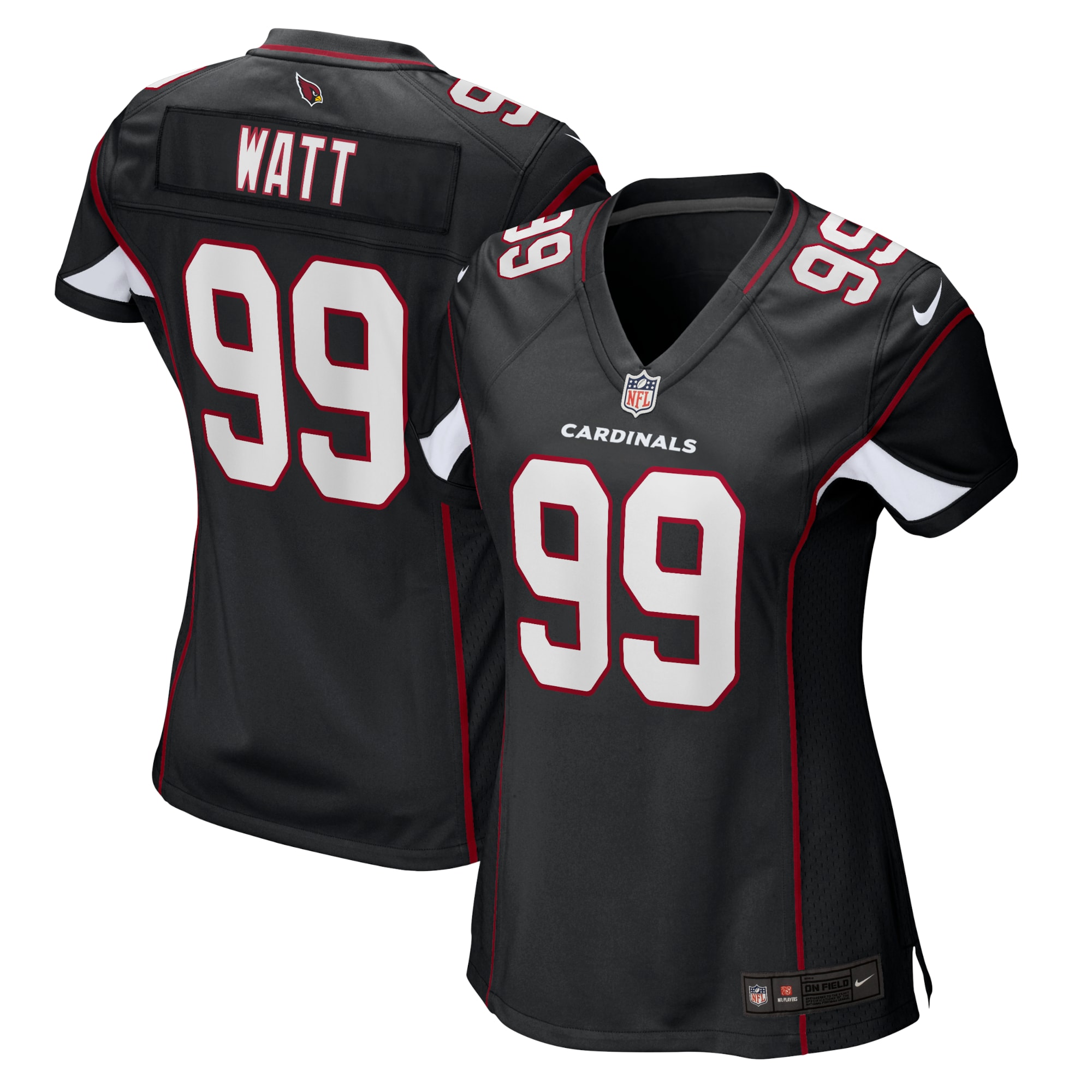 Women's Arizona Cardinals J.J. Watt Black Alternate Game Jersey JS2189 nicesnker
