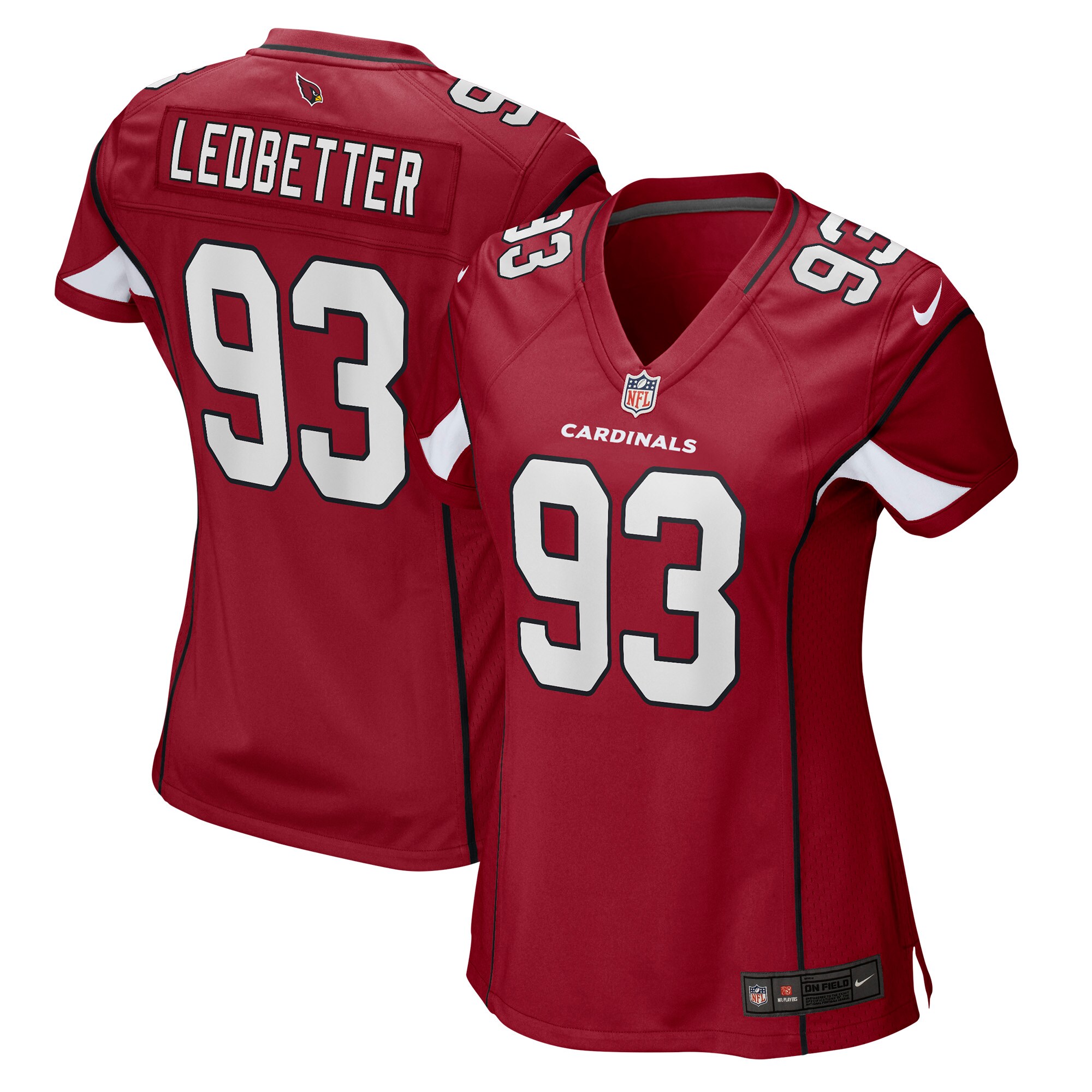 Women's Arizona Cardinals Jonathan Ledbetter Cardinal Game Jersey JS5812 nicesnker