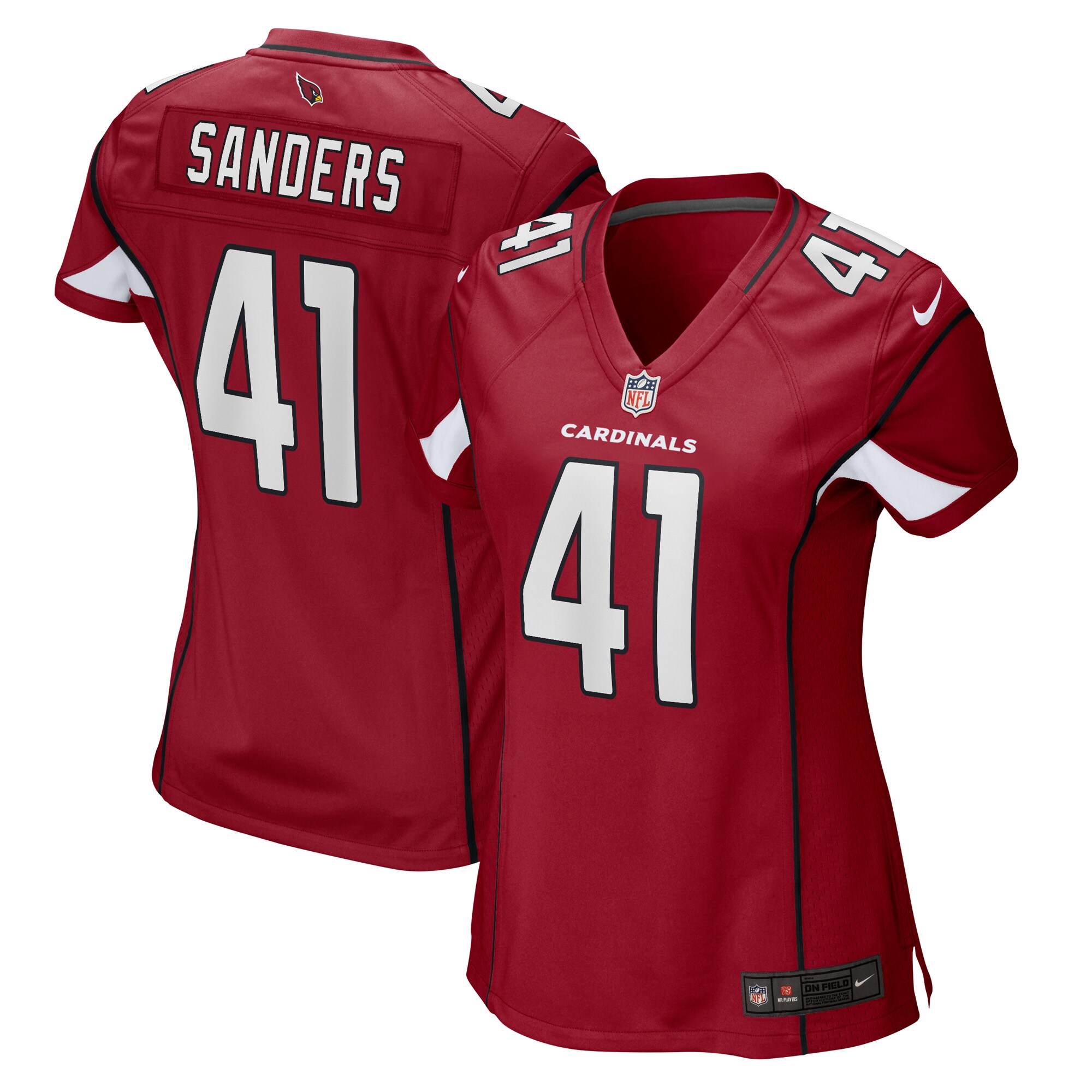 Women's Arizona Cardinals Myjai Sanders Cardinal Game Player Jersey JS7616 nicesnker