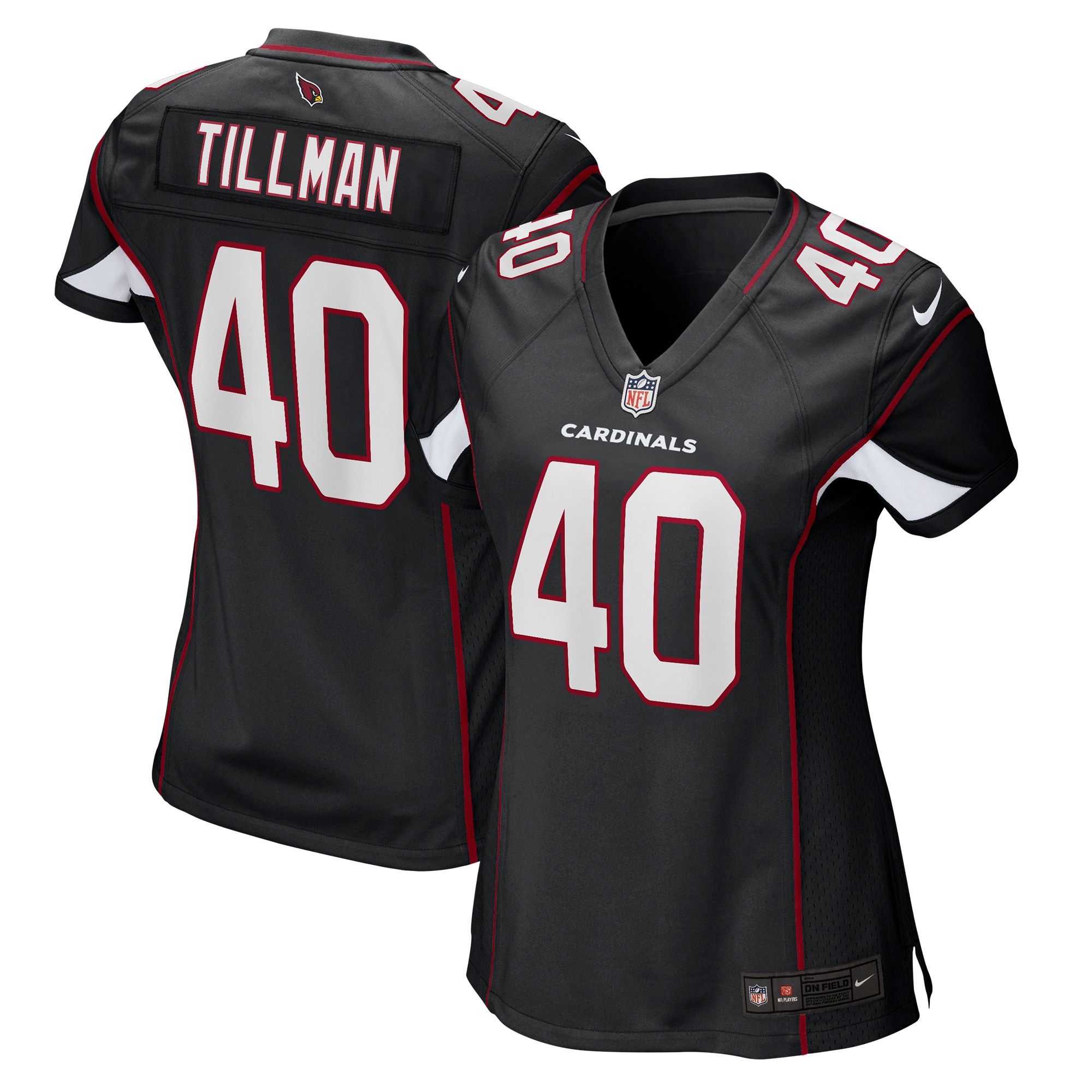 Women's Arizona Cardinals Pat Tillman Black Retired Game Jersey JS7857 nicesnker