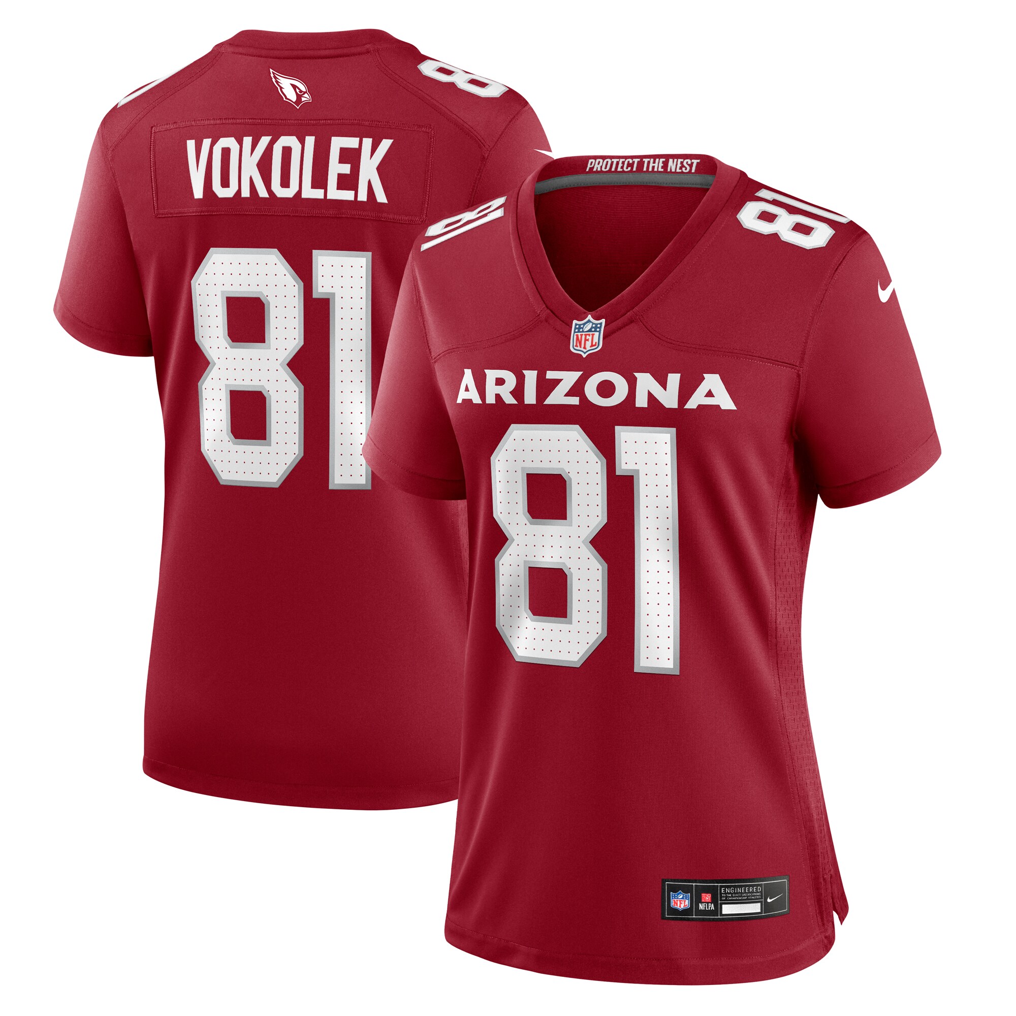 Women's Arizona Cardinals Travis Vokolek Cardinal Game Jersey JS2467 nicesnker