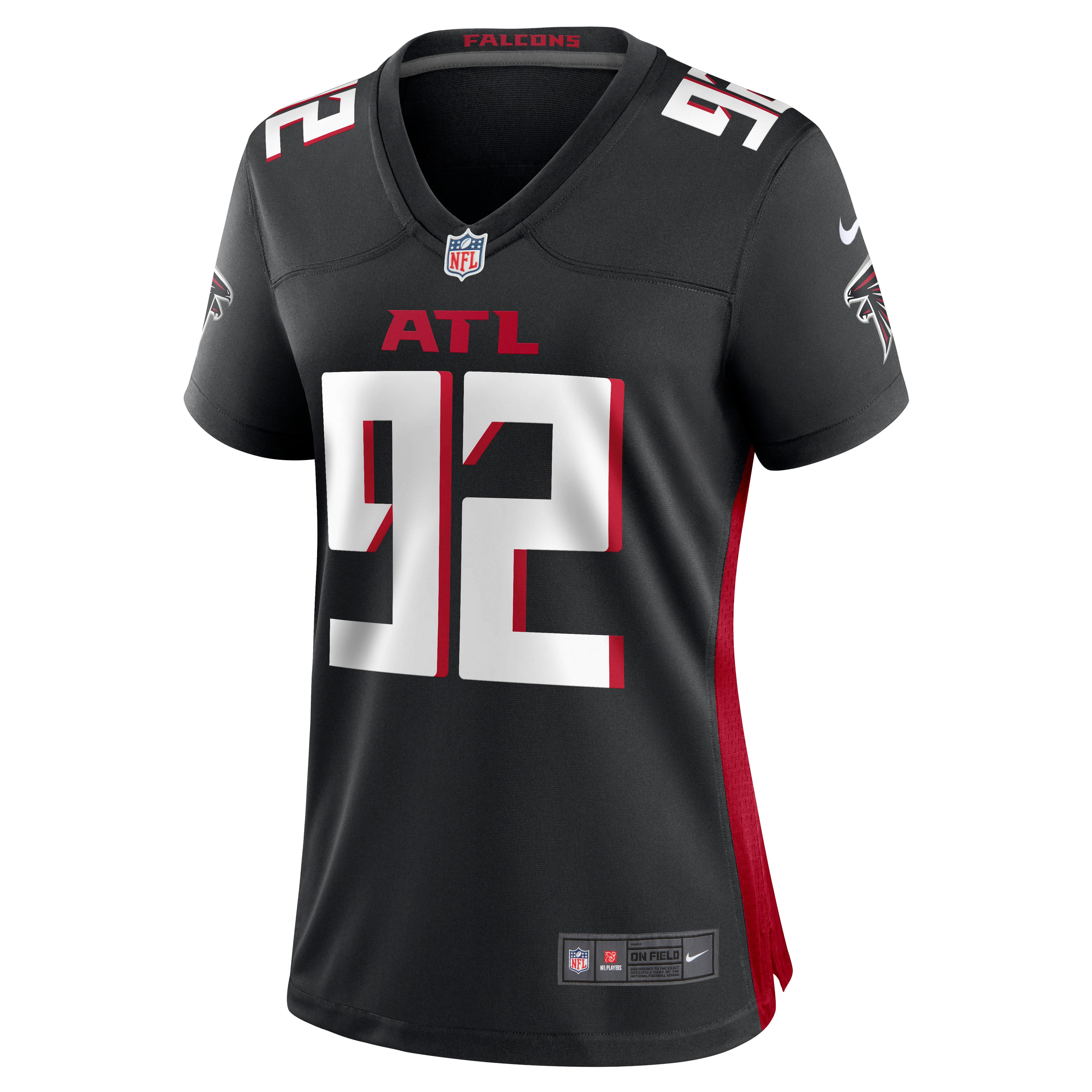 Alternative view of Women's Atlanta Falcons Adetokunbo Ogundeji Black Game Jersey JS1762 nicesnker