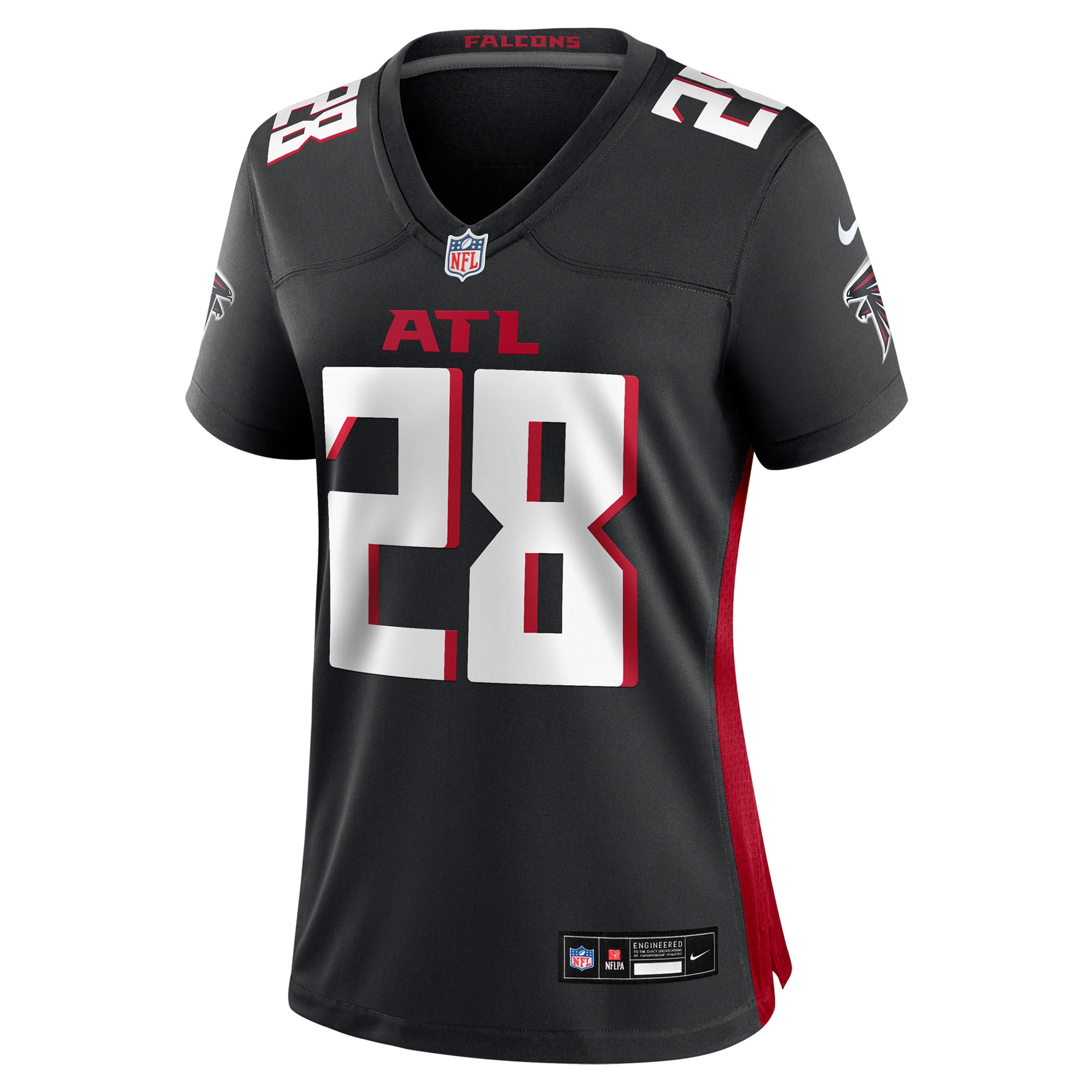 Alternative view of Women's Atlanta Falcons Carlos Washington Jr. Black Team Game Jersey JS7905 nicesnker
