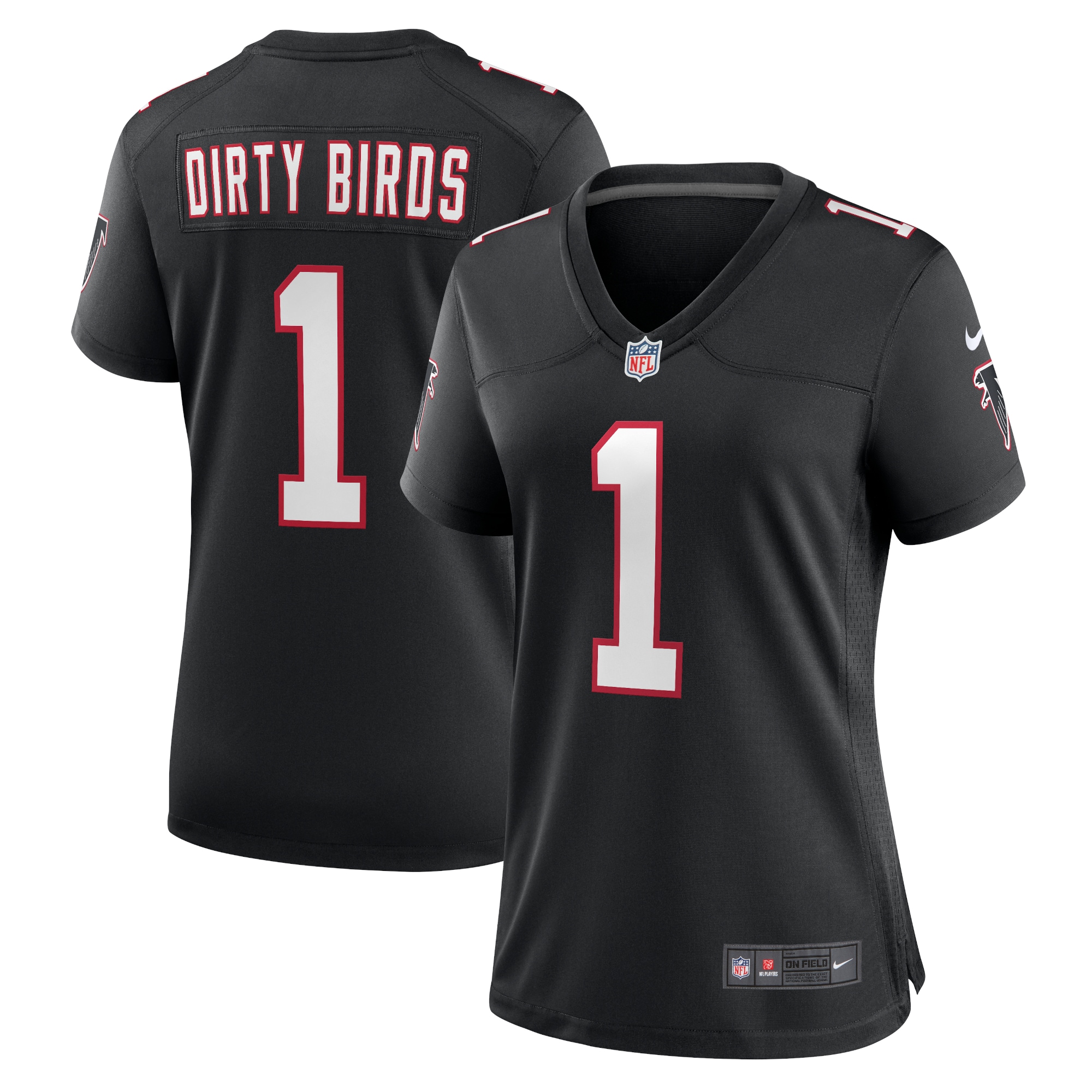 Women's Atlanta Falcons Dirty Birds Black Throwback Game Jersey JS2690 nicesnker