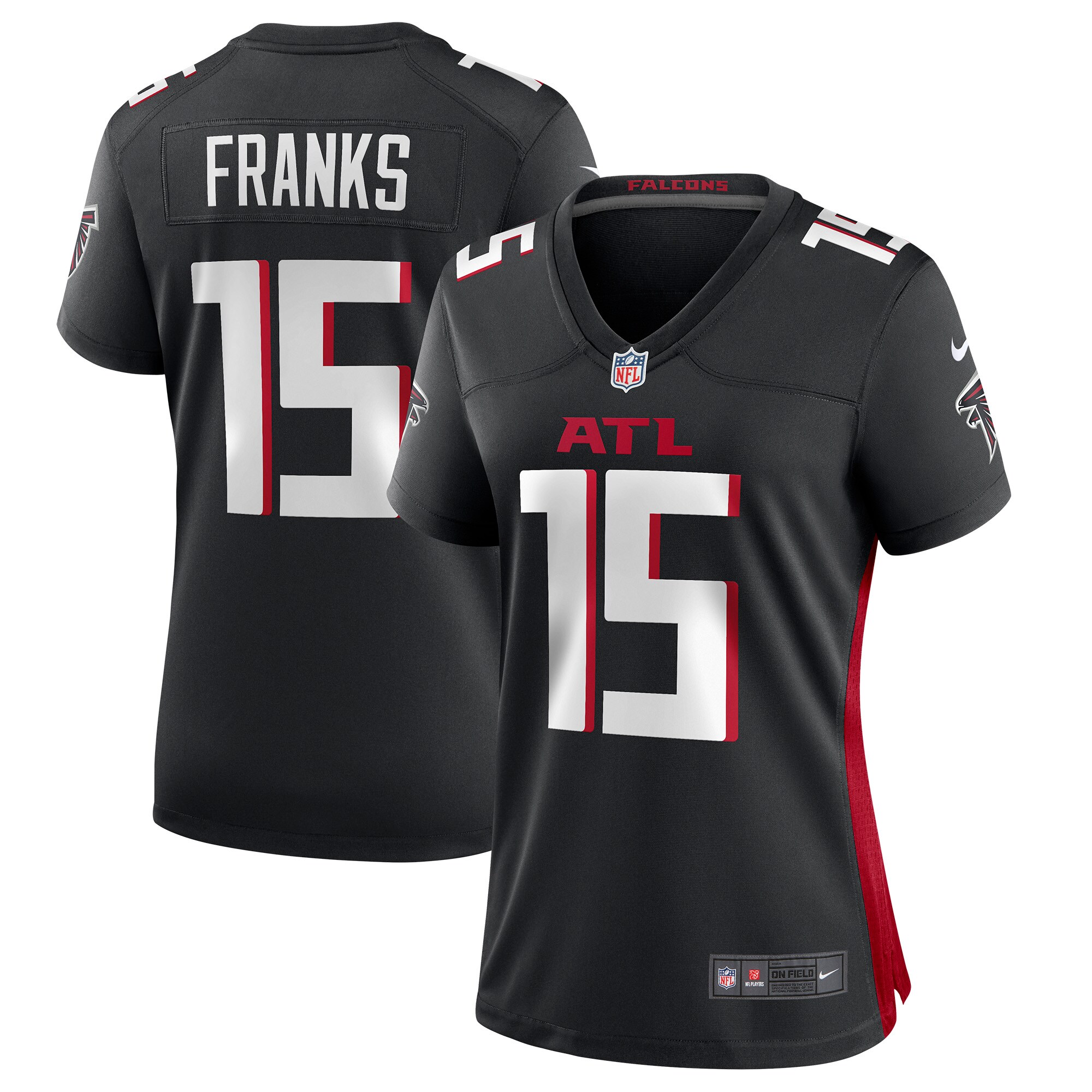Women's Atlanta Falcons Feleipe Franks Black Game Jersey JS3454 nicesnker