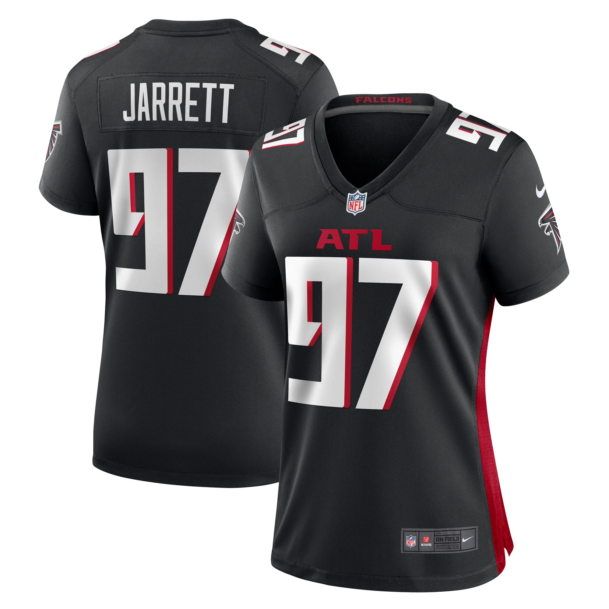Women's Atlanta Falcons Grady Jarrett Black Game Jersey JS8233 nicesnker