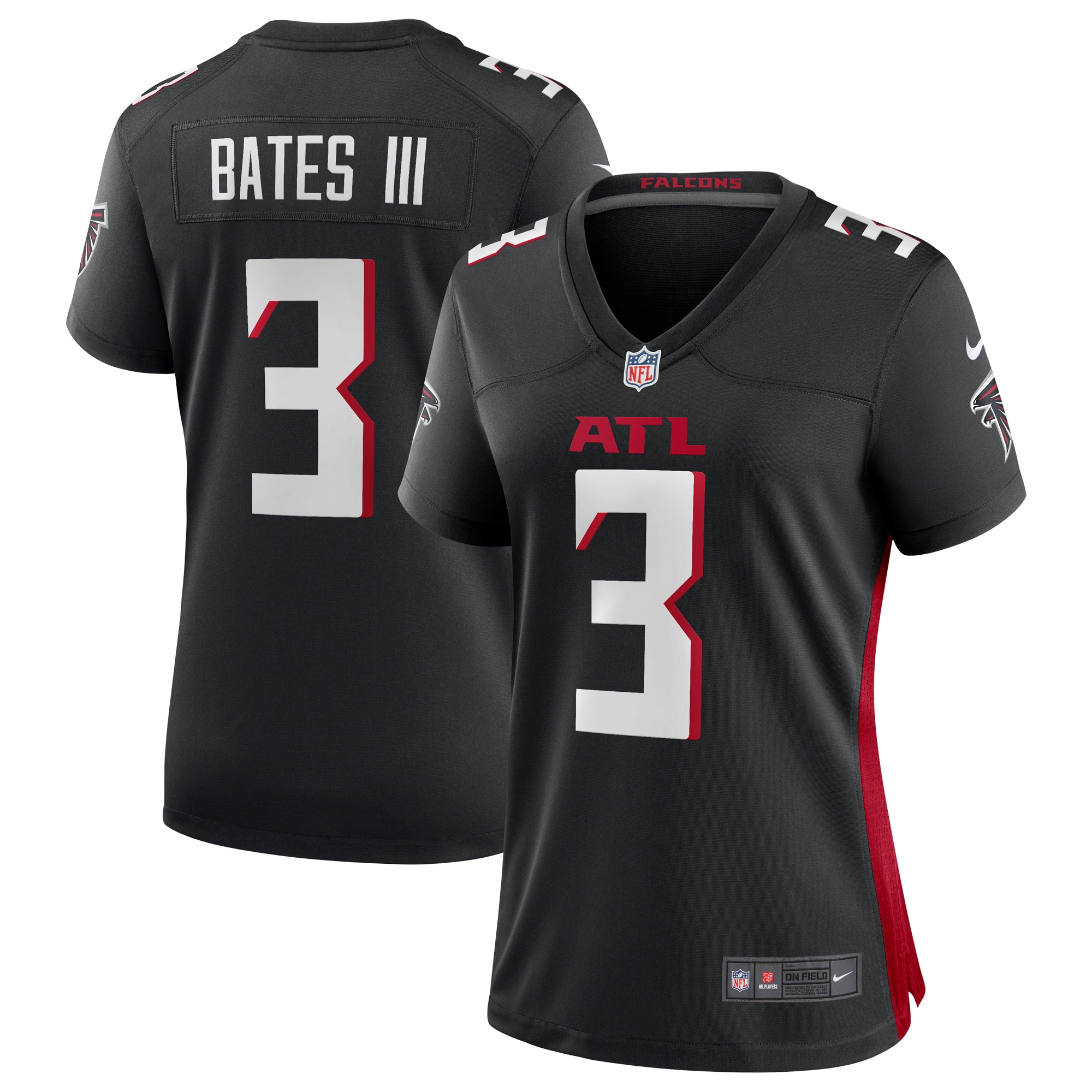 Women's Atlanta Falcons Jessie Bates III Black Game Player Jersey JS1505 nicesnker