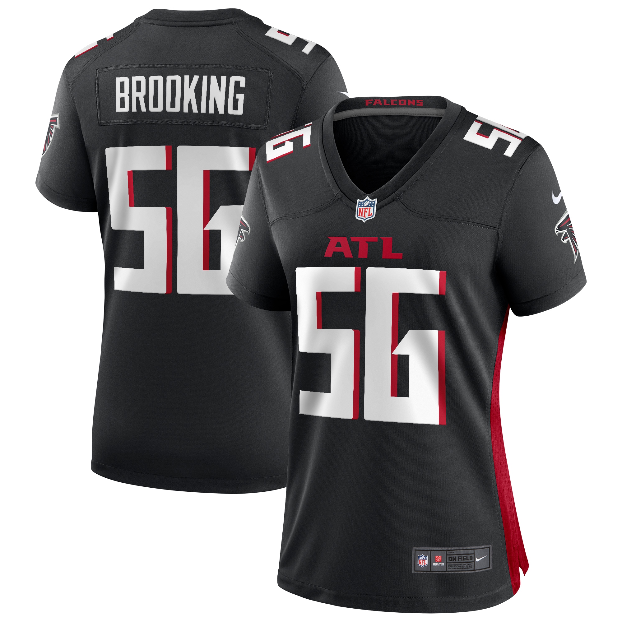 Women's Atlanta Falcons Keith Brooking Black Game Retired Player Jersey JS2939 nicesnker