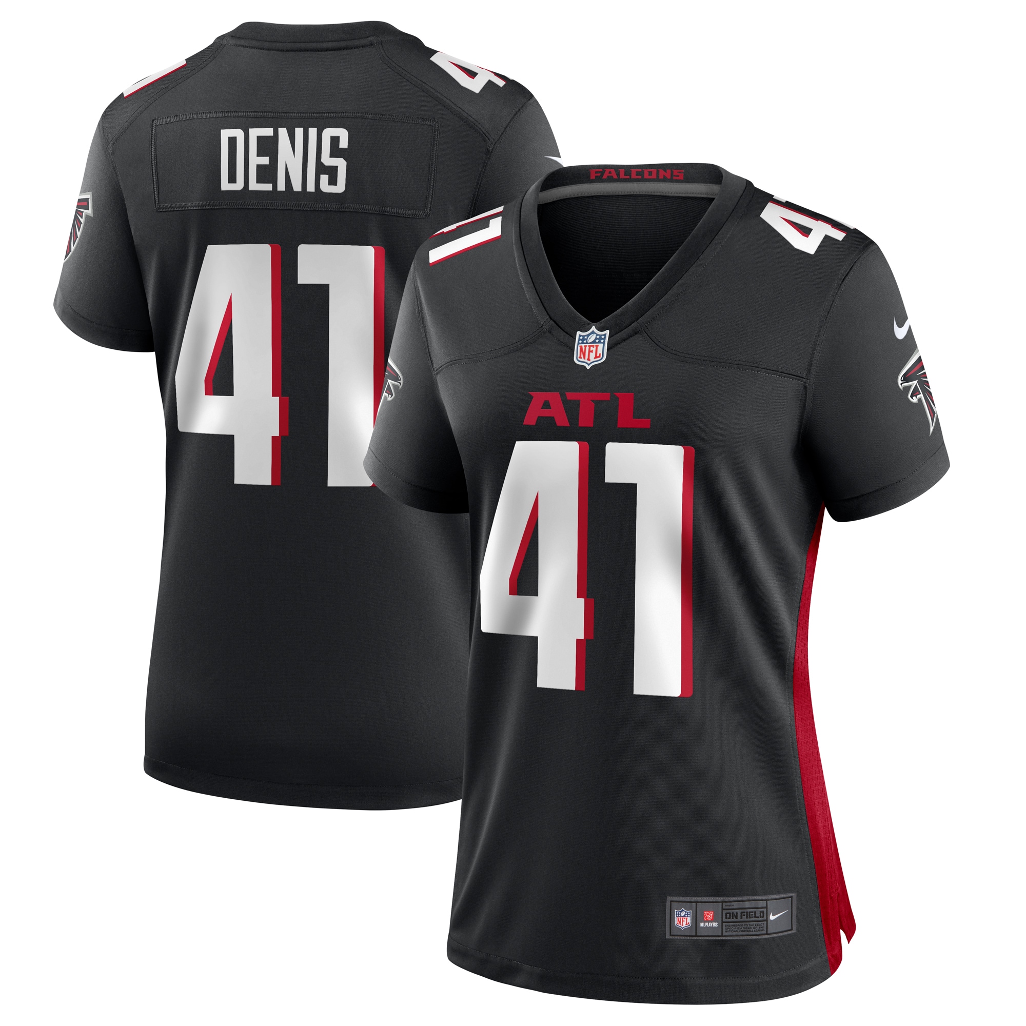 Women's Atlanta Falcons Lukas Denis Black Game Jersey JS4850 nicesnker