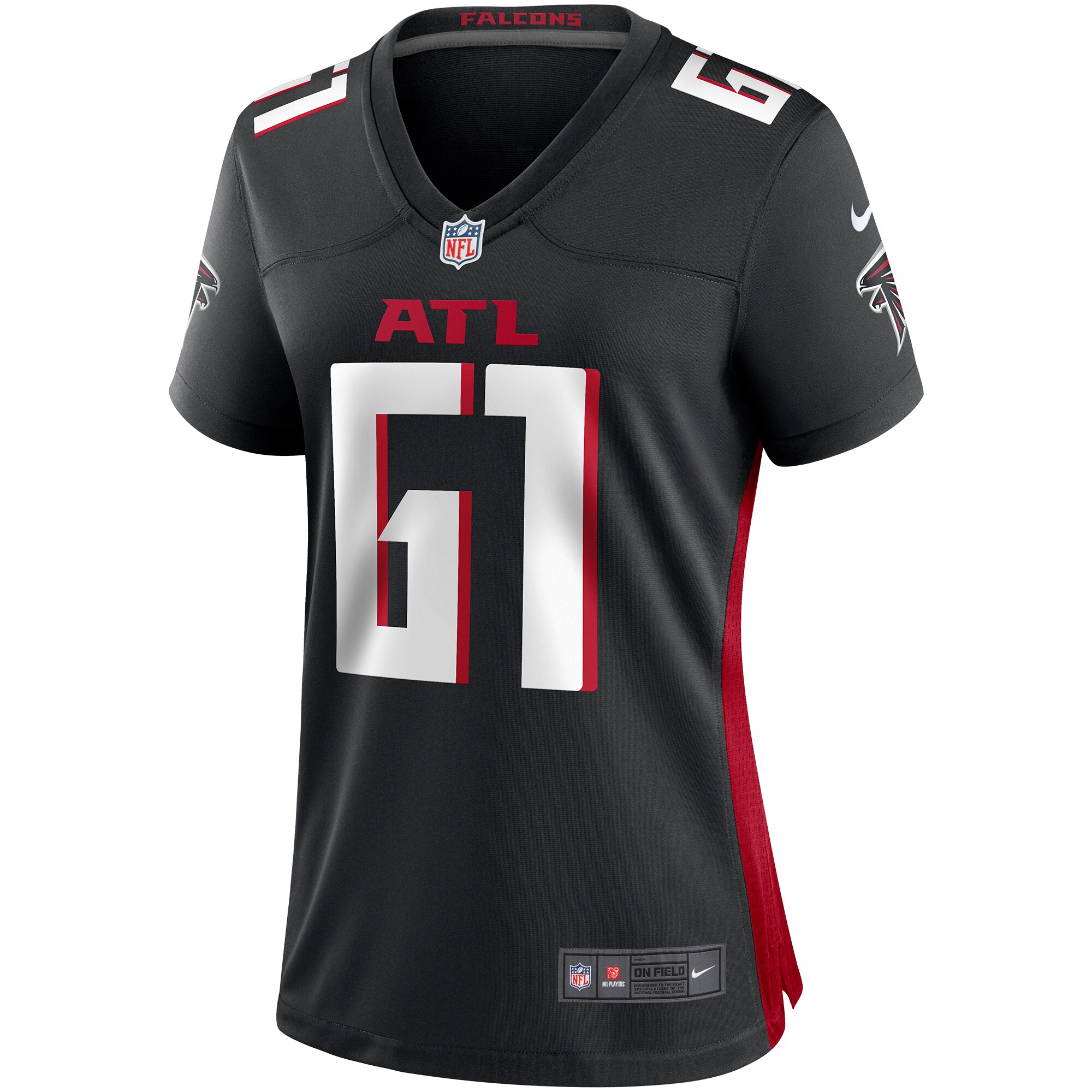 Alternative view of Women's Atlanta Falcons Matt Hennessy Black Game Jersey JS9127 nicesnker