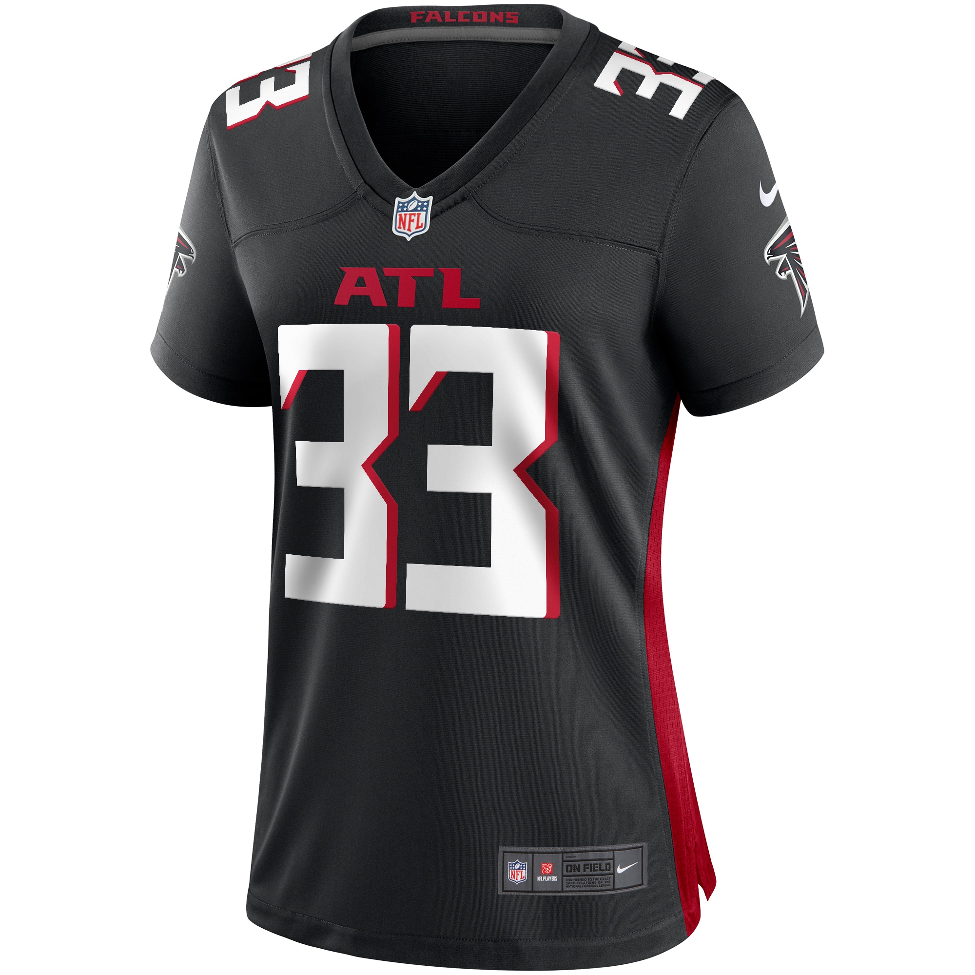 Alternative view of Women's Atlanta Falcons Michael Turner Black Game Retired Player Jersey JS9290 nicesnker