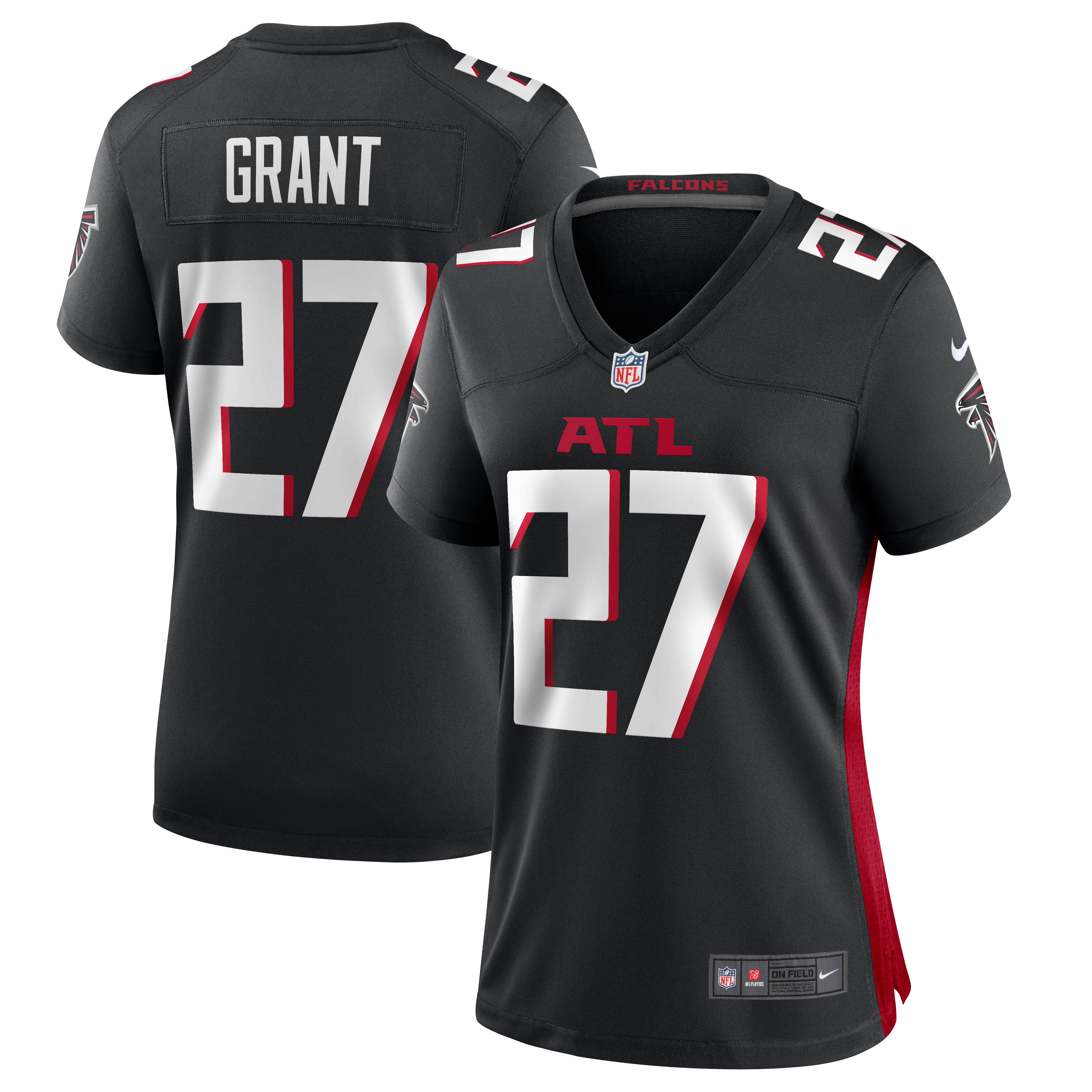Women's Atlanta Falcons Richie Grant Black Game Jersey JS1977 nicesnker