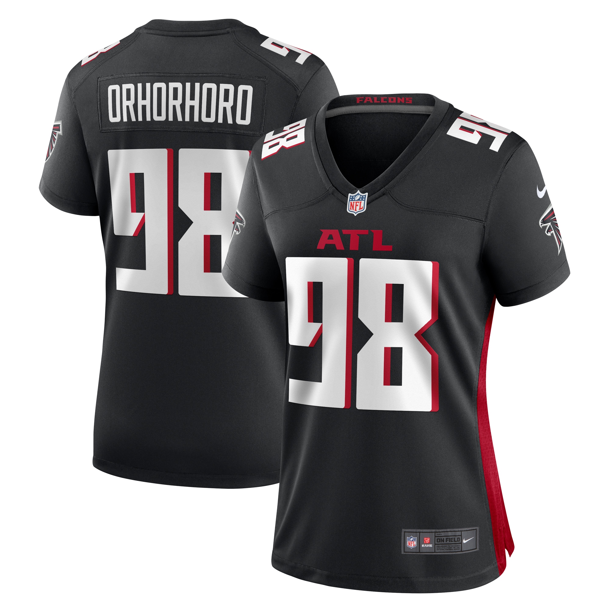 Women's Atlanta Falcons Ruke Orhorhoro Black Game Jersey JS7501 nicesnker