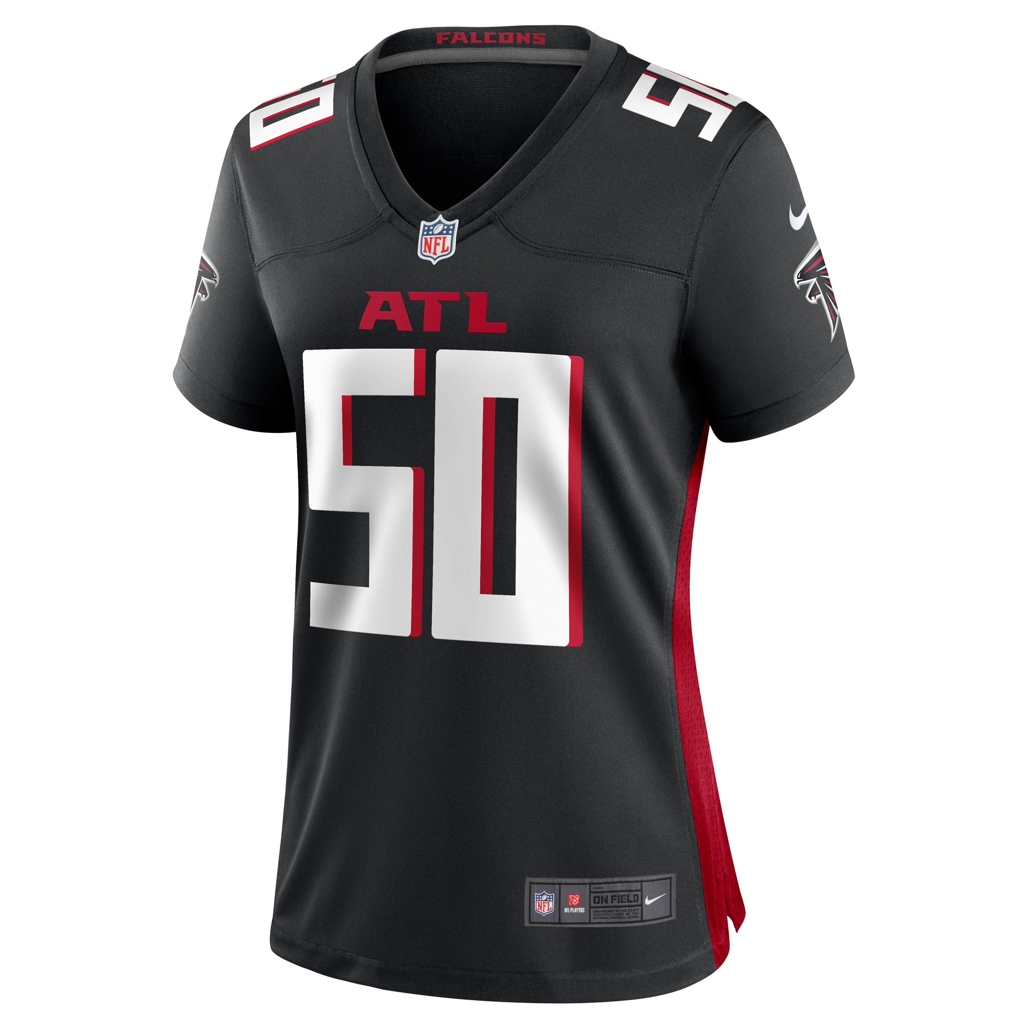 Alternative view of Women's Atlanta Falcons Tae Davis Black Team Game Jersey JS9861 nicesnker
