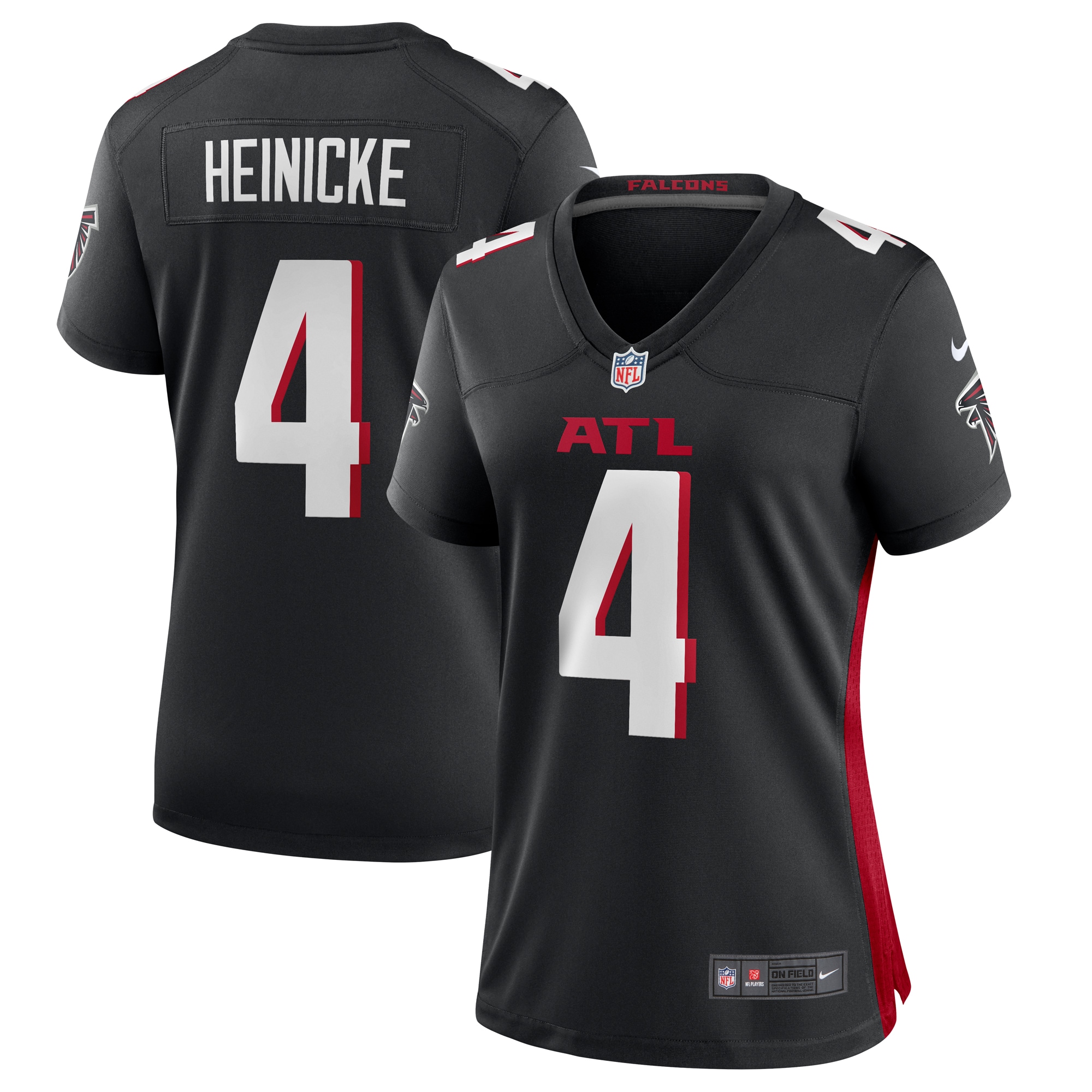 Women's Atlanta Falcons Taylor Heinicke Black Game Player Jersey JS6221 nicesnker