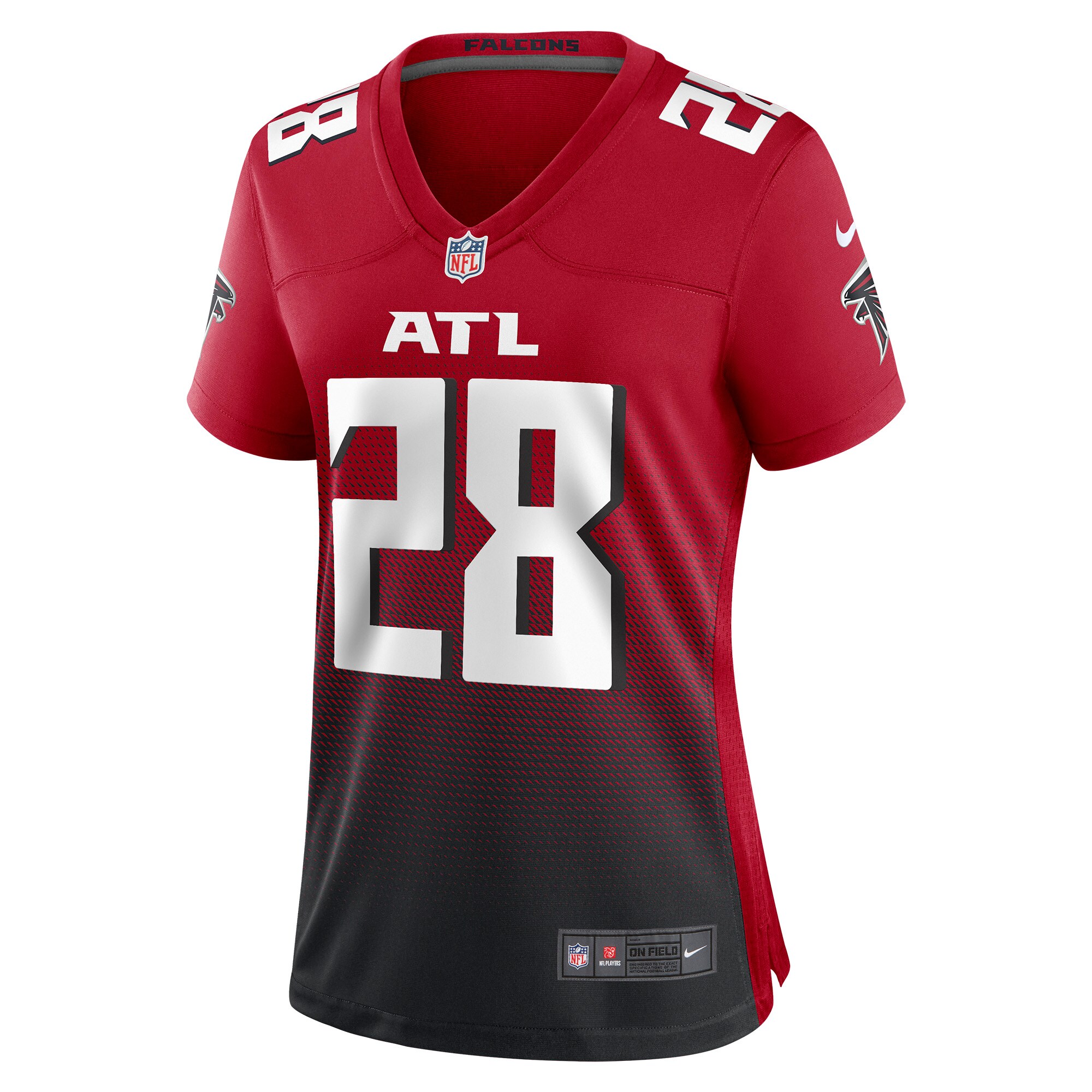 Alternative view of Women's Atlanta Falcons Warrick Dunn Red Retired Game Jersey JS1994 nicesnker